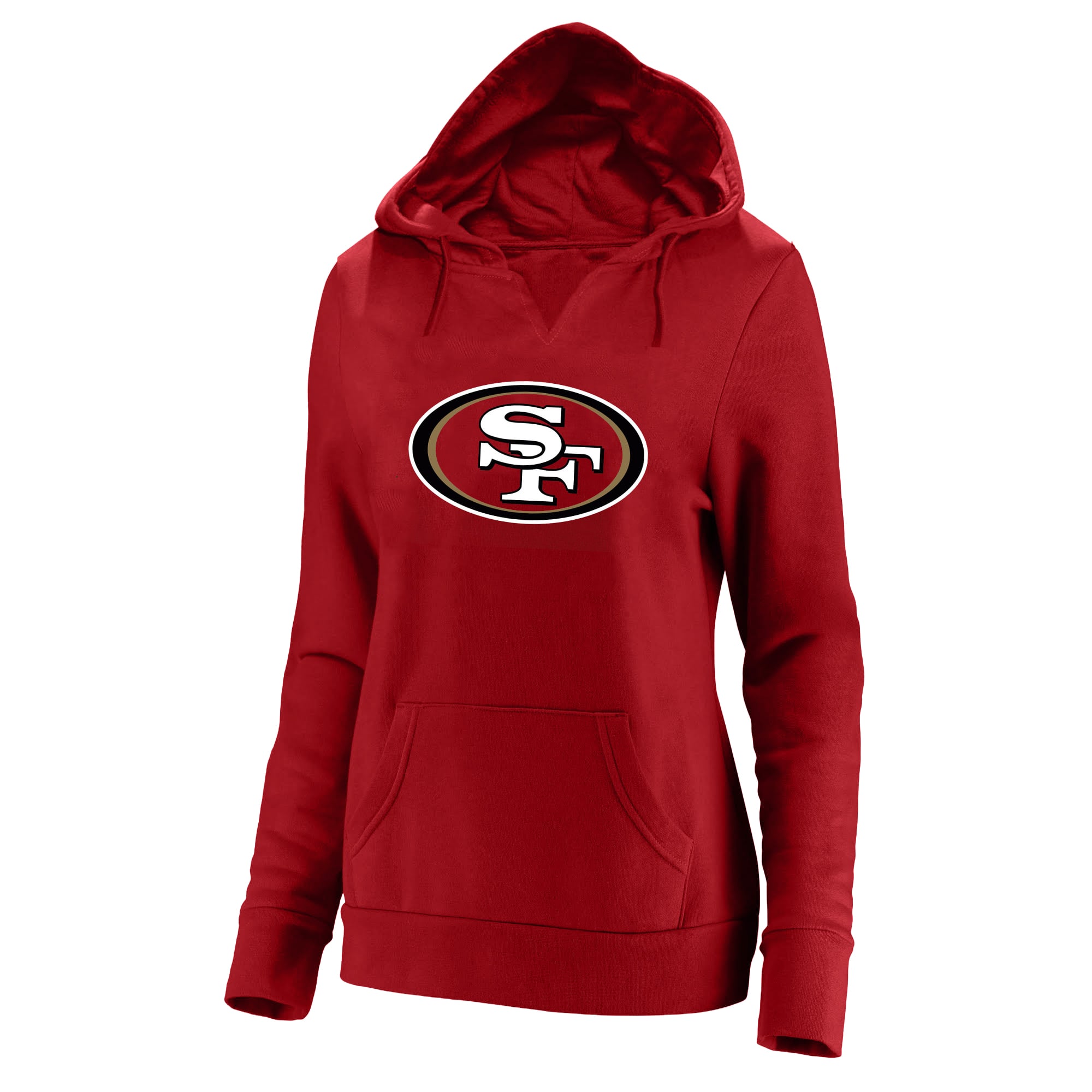 Women's Fanatics Christian McCaffrey Scarlet San Francisco 49ers Plus Player Name & Number Notch Neck Hoodie