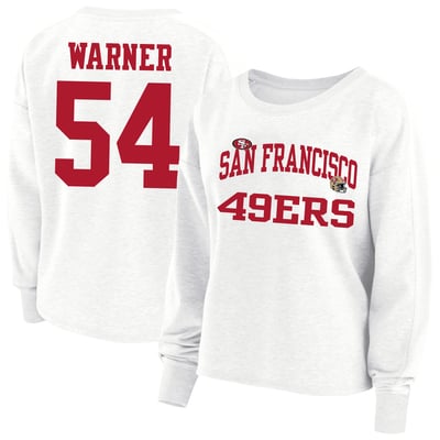 Fred Warner San Francisco 49ers Fanatics Women's Plus Size Oversized Name & Number Sweatshirt - White