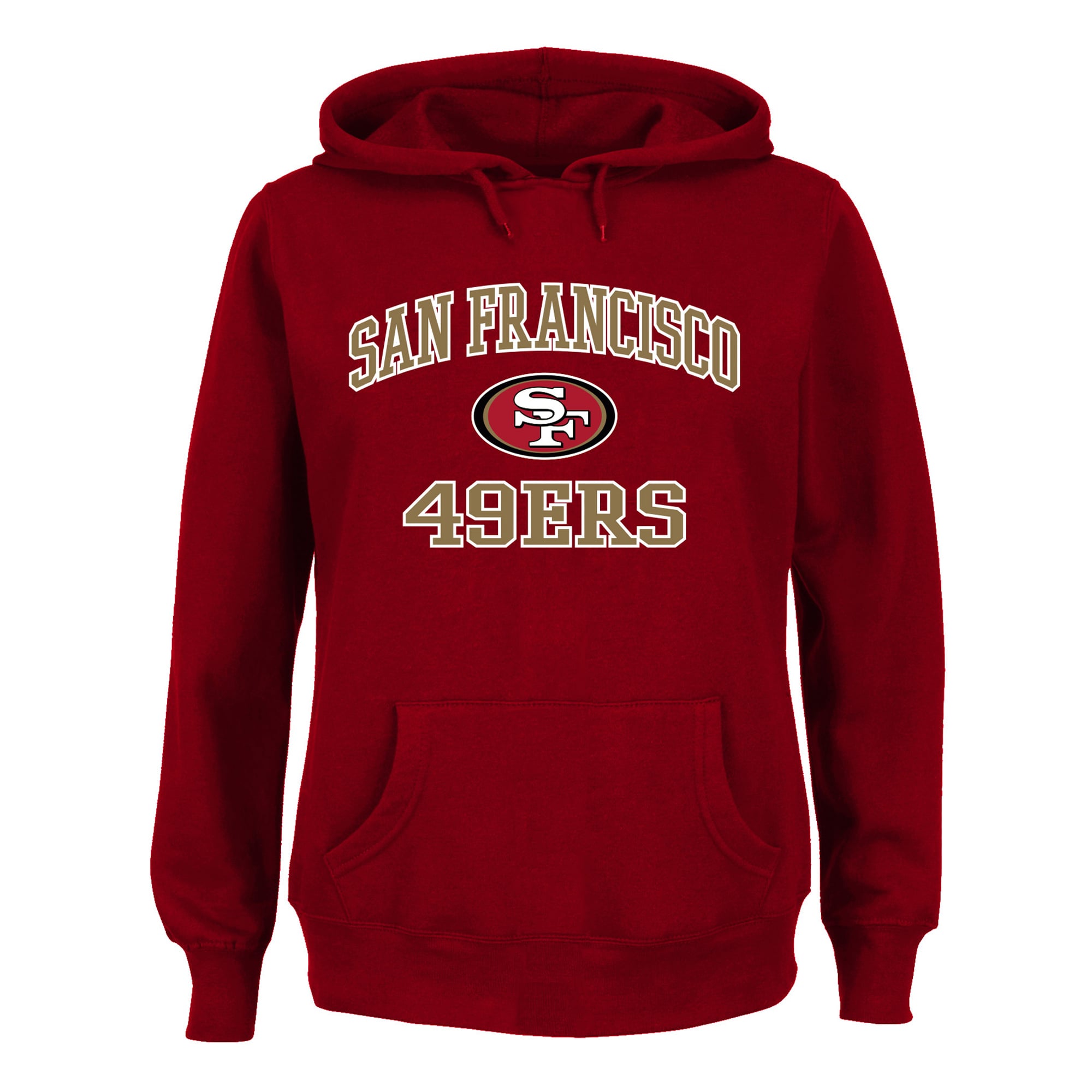 Sweat à capuche Fanatics Scarlet San Francisco 49ers pour femmes, grande taille, motif cœur et âme