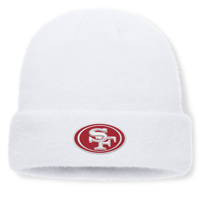 San Francisco 49ers Fanatics Women's Puff Fuzzy Fleece Cuffed Knit Hat - White