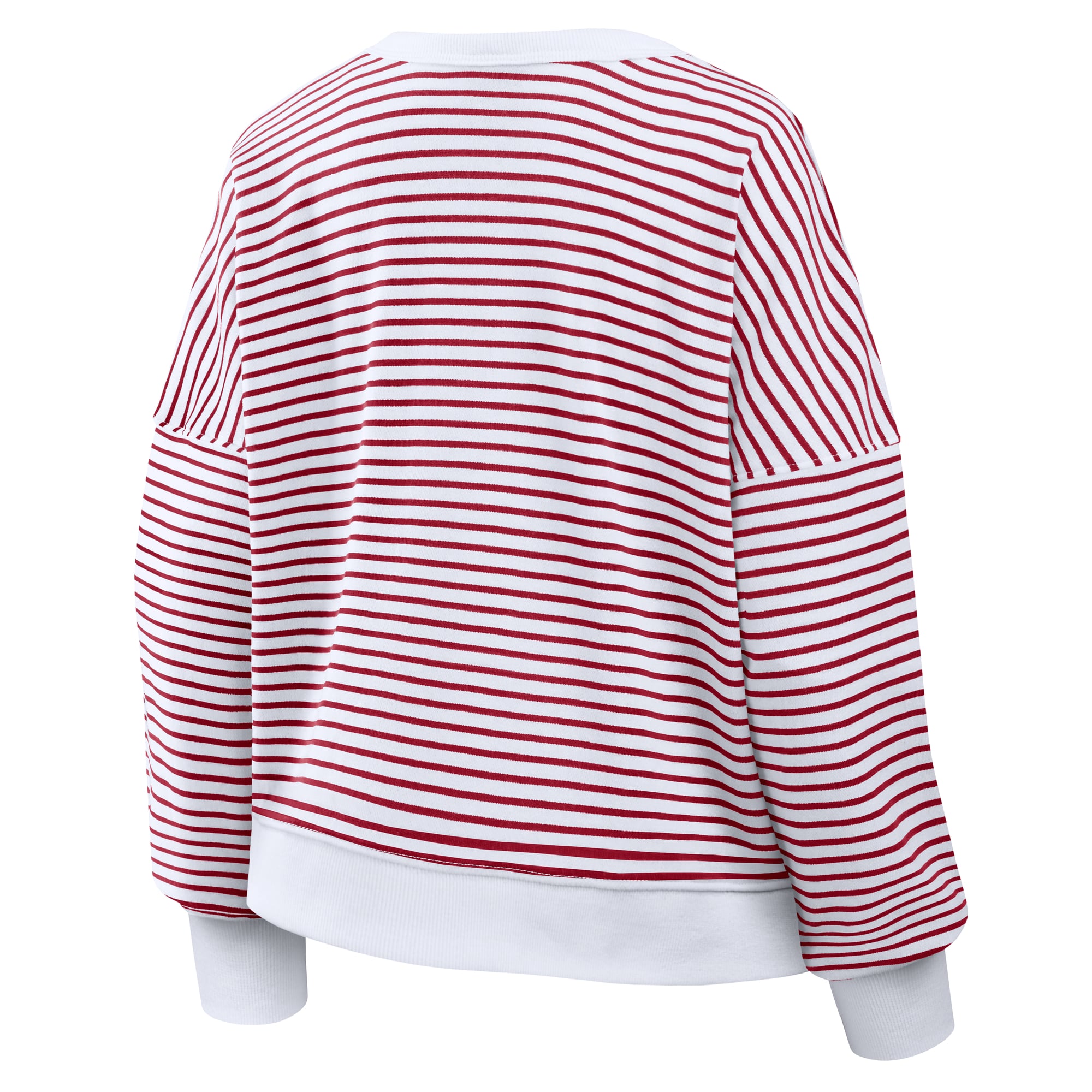 Sweat-shirt oversize rayé blanc/écarlate San Francisco 49ers pour femme (Fanatics)
