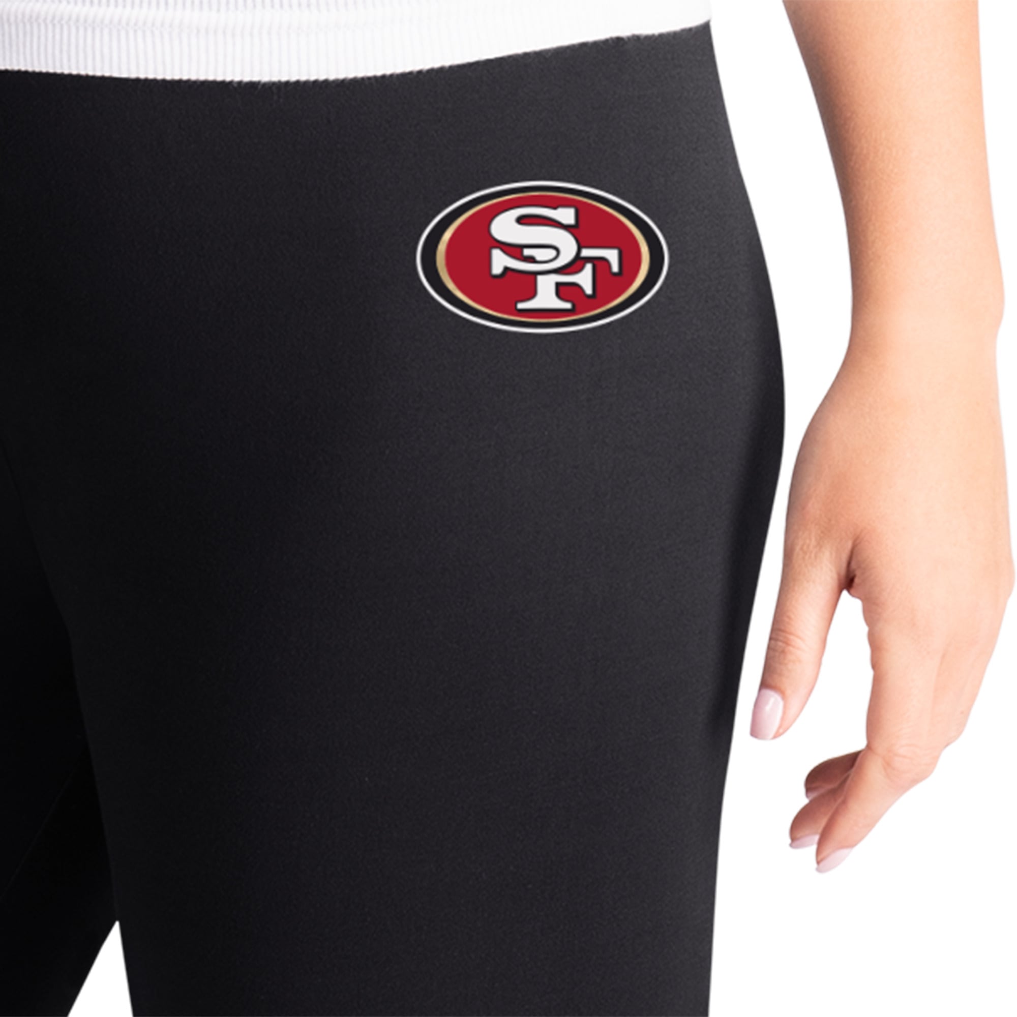 Leggings d'avant-match noirs G-III 4Her de Carl Banks pour femmes, aux couleurs des 49ers San Francisco.