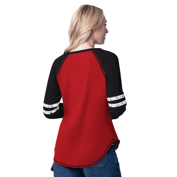 San Francisco 49ers Women's Long Sleeve Laces Shirt - Officially Licensed NFL Team Apparel (Black)