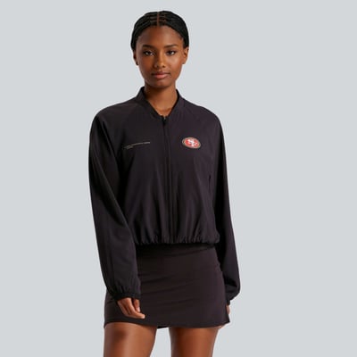  San Francisco 49ers lululemon Women's  Breezily Full-Zip Bomber Jacket - Black