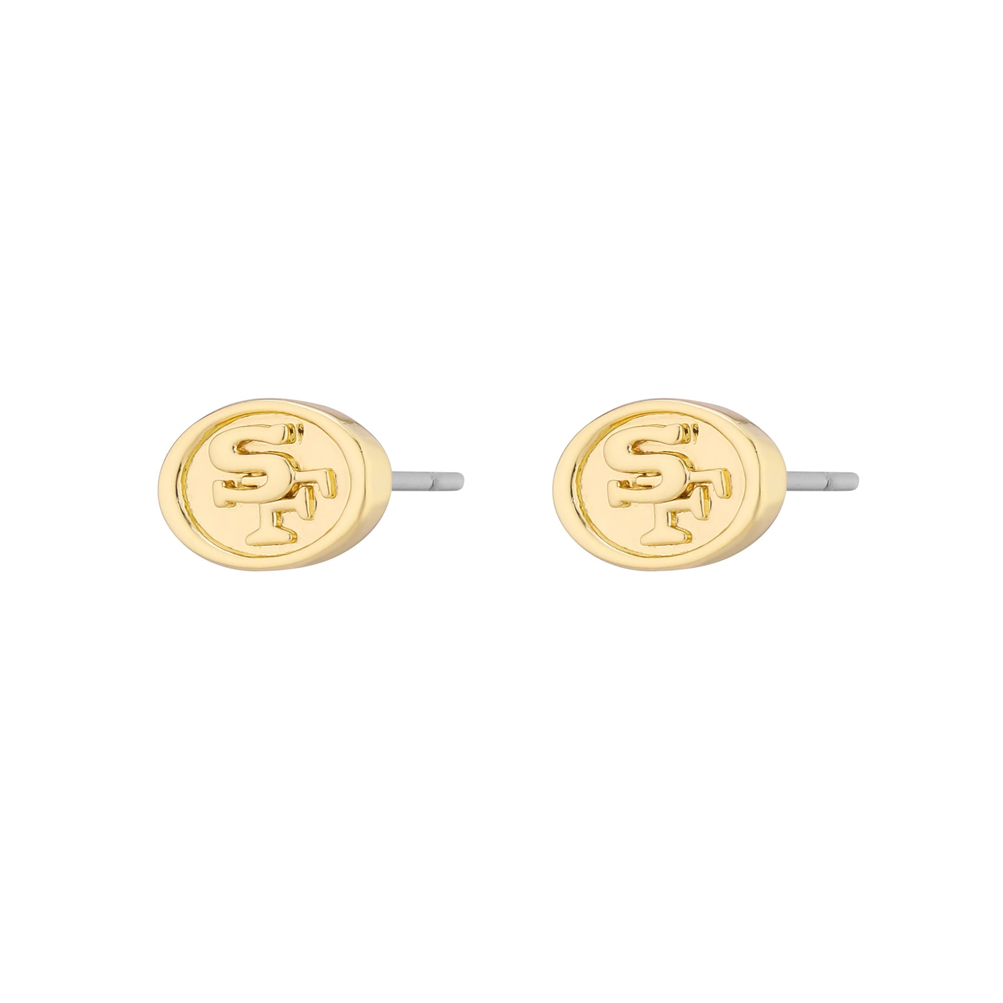 Boucles d'oreilles puces pour femmes LUV AJ Gold avec logo des 49ers de San Francisco
