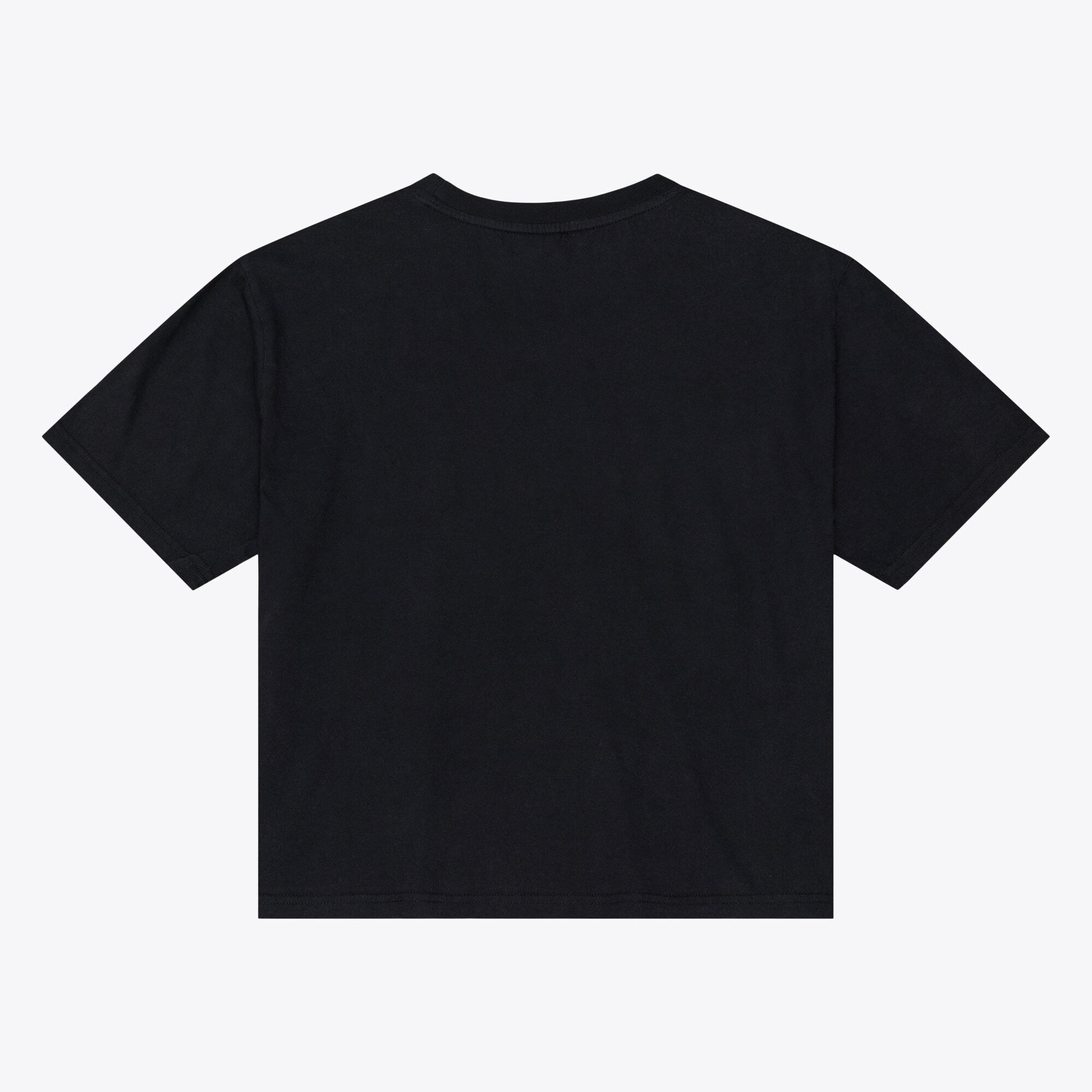 Women's Mitchell & Ness Black San Francisco 49ers Core Essentials Micro Logo Boxy Crop T-Shirt