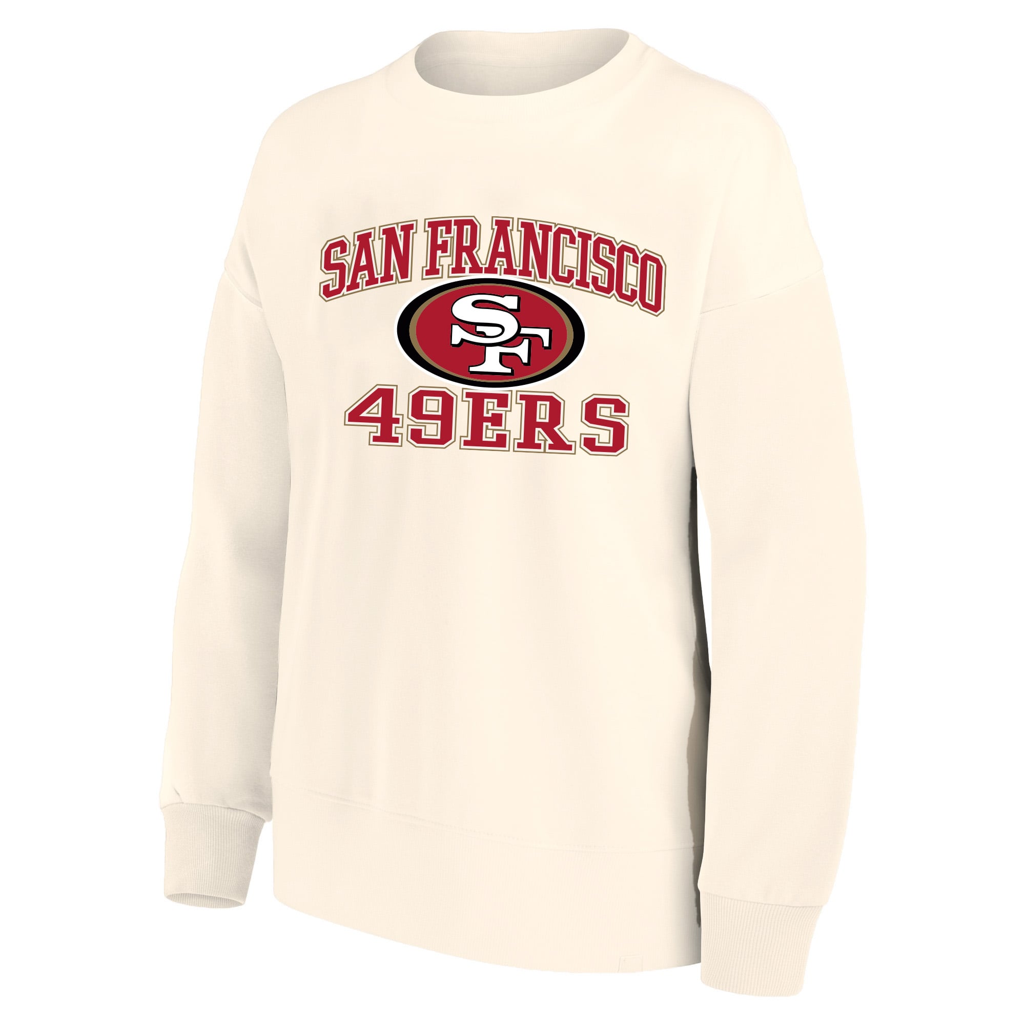 Sweat-shirt Mitchell & Ness crème San Francisco 49ers Heart Soul grande taille pour femme