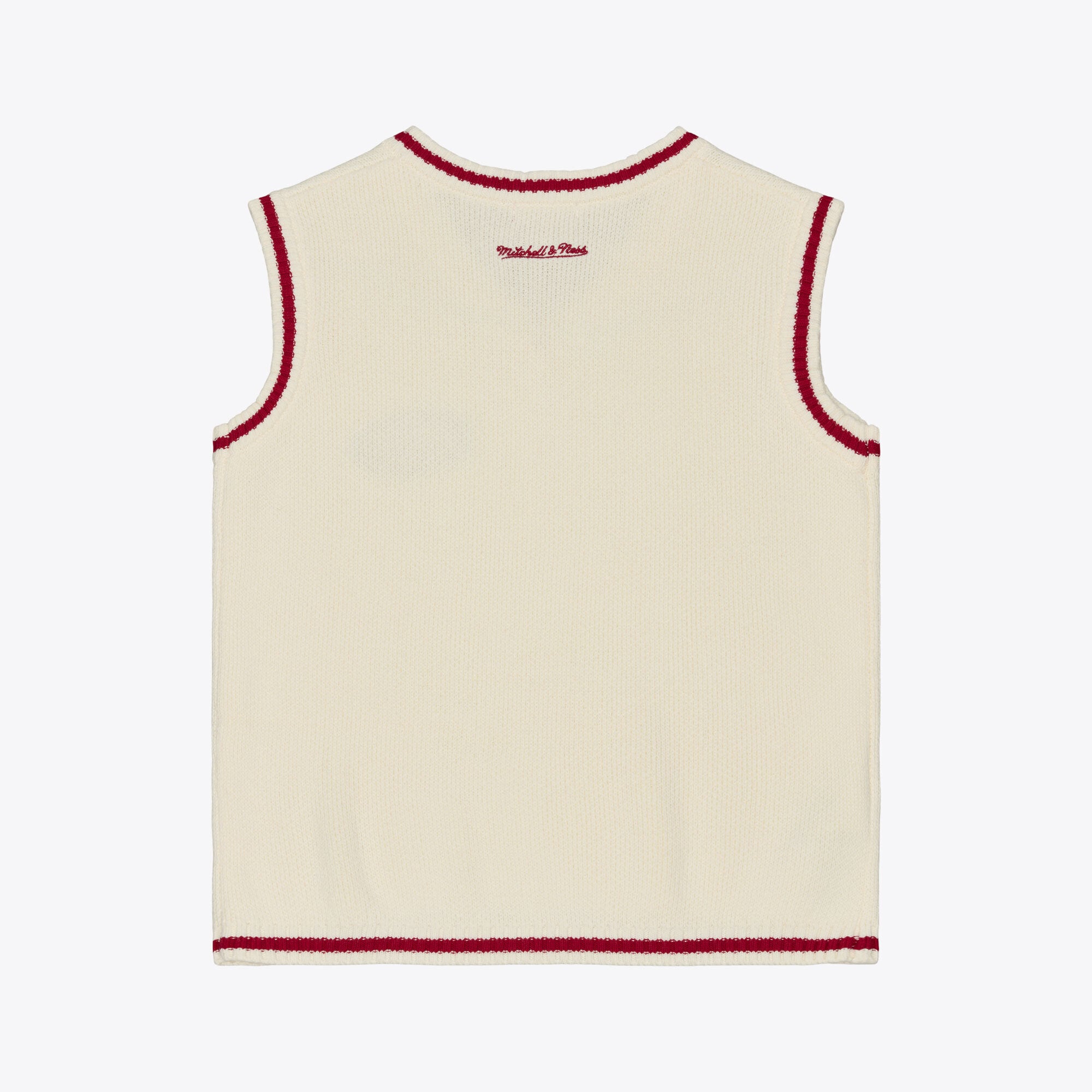 Women's Mitchell & Ness Cream San Francisco 49ers Retro Roots V-Neck Sweater Vest
