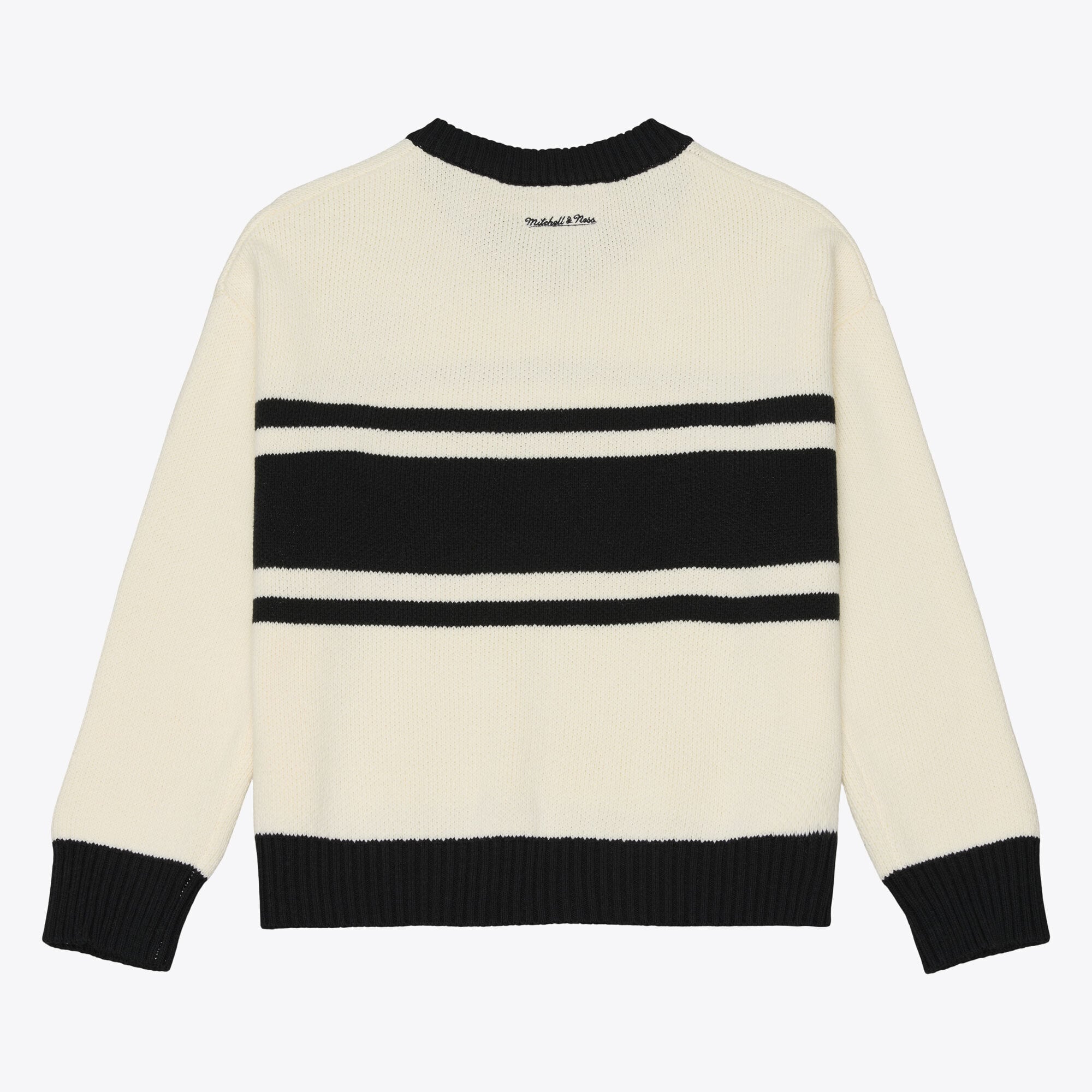 Women's Mitchell & Ness Cream/Black San Francisco 49ers Retro Roots V-Neck Sweater