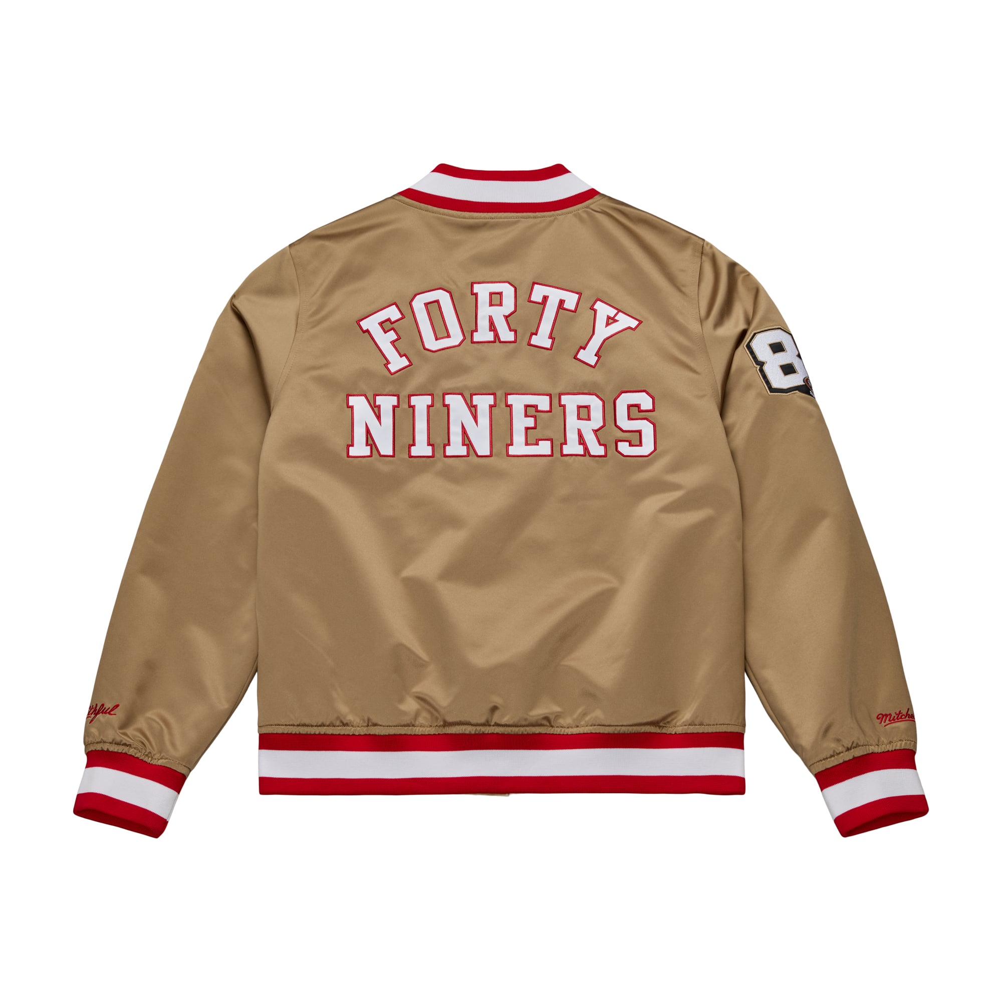 Women's Mitchell & Ness Scarlet San Francisco 49ers 80th Anniversary Satin Full-Snap Jacket