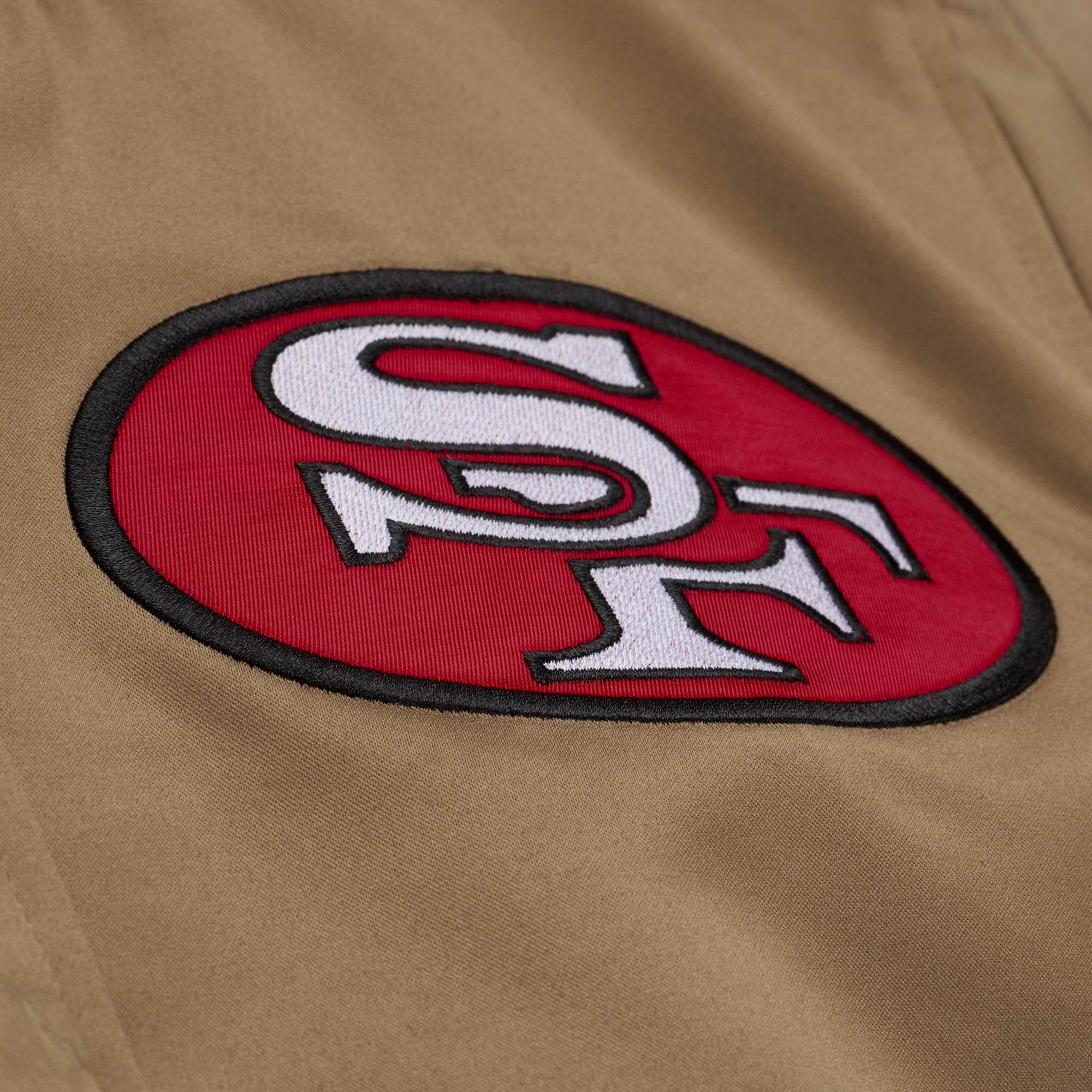 Women's Mitchell & Ness Scarlet San Francisco 49ers 80th Anniversary Satin Full-Snap Jacket