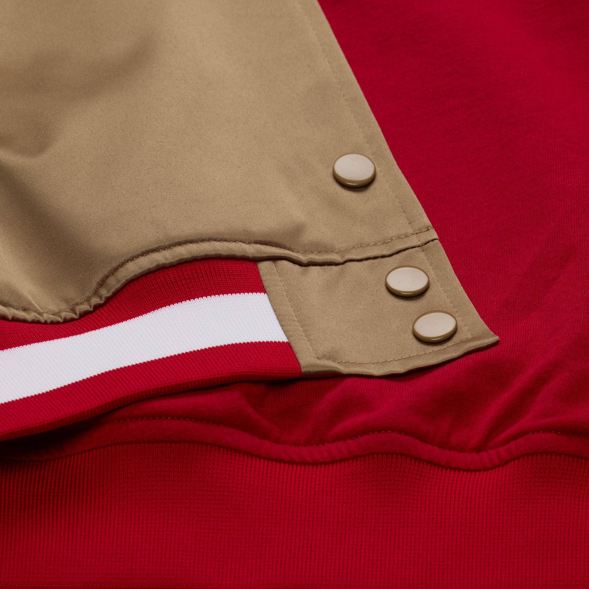 Women's Mitchell & Ness Scarlet San Francisco 49ers 80th Anniversary Satin Full-Snap Jacket