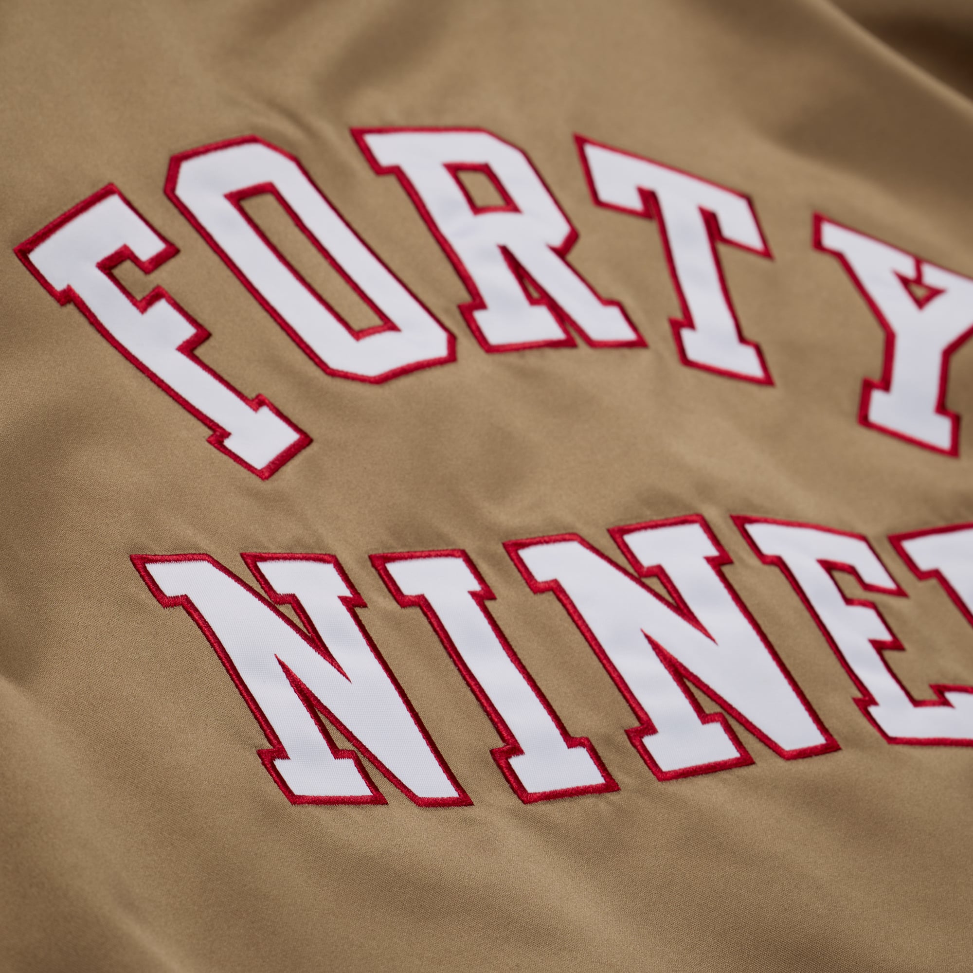 Women's Mitchell & Ness Scarlet San Francisco 49ers 80th Anniversary Satin Full-Snap Jacket