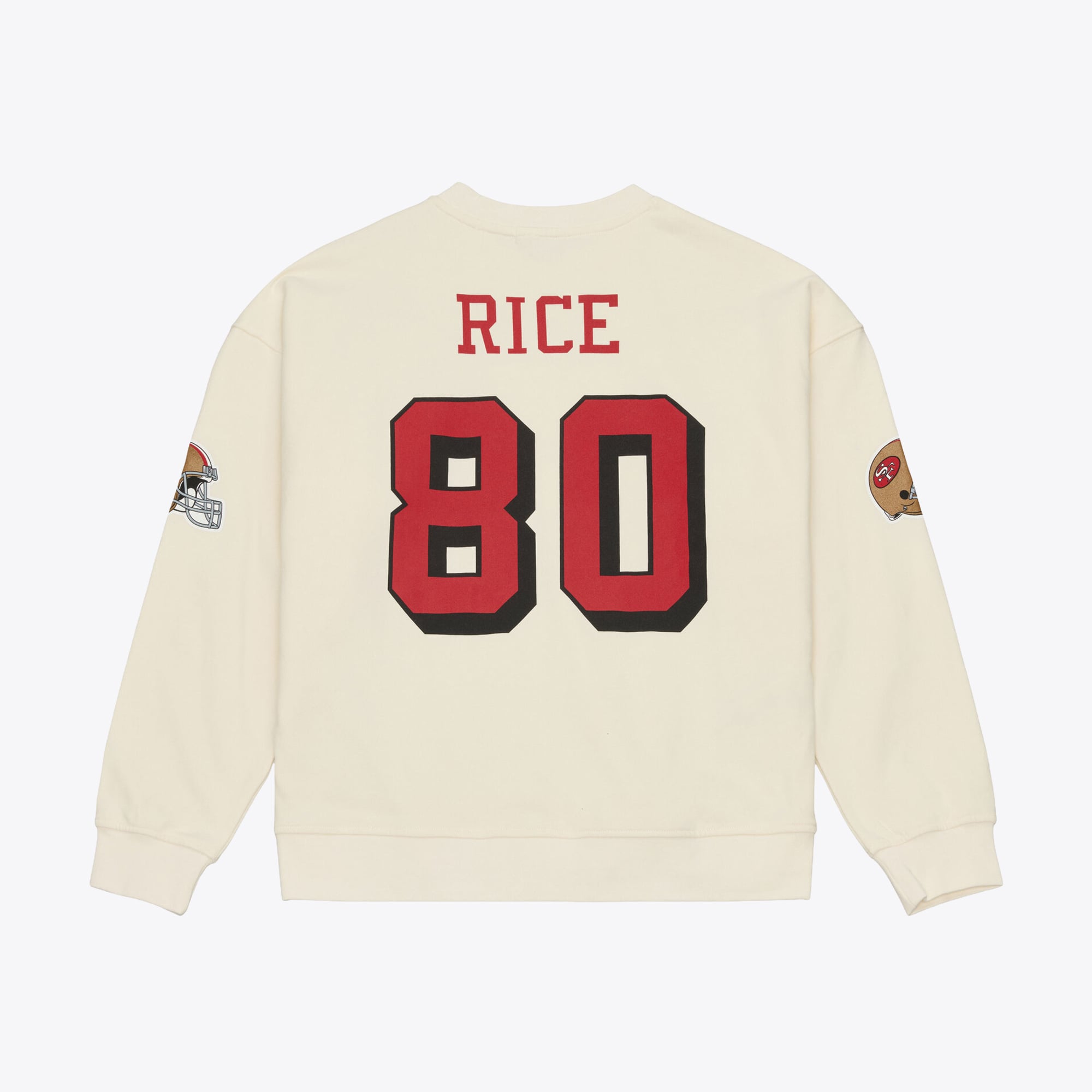 Sweat-shirt Mitchell & Ness Jerry Rice Cream pour femme, avec nom et numéro des 49ers de San Francisco