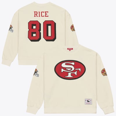 Jerry Rice San Francisco 49ers Mitchell & Ness Women's Name & Number Sweatshirt - Cream
