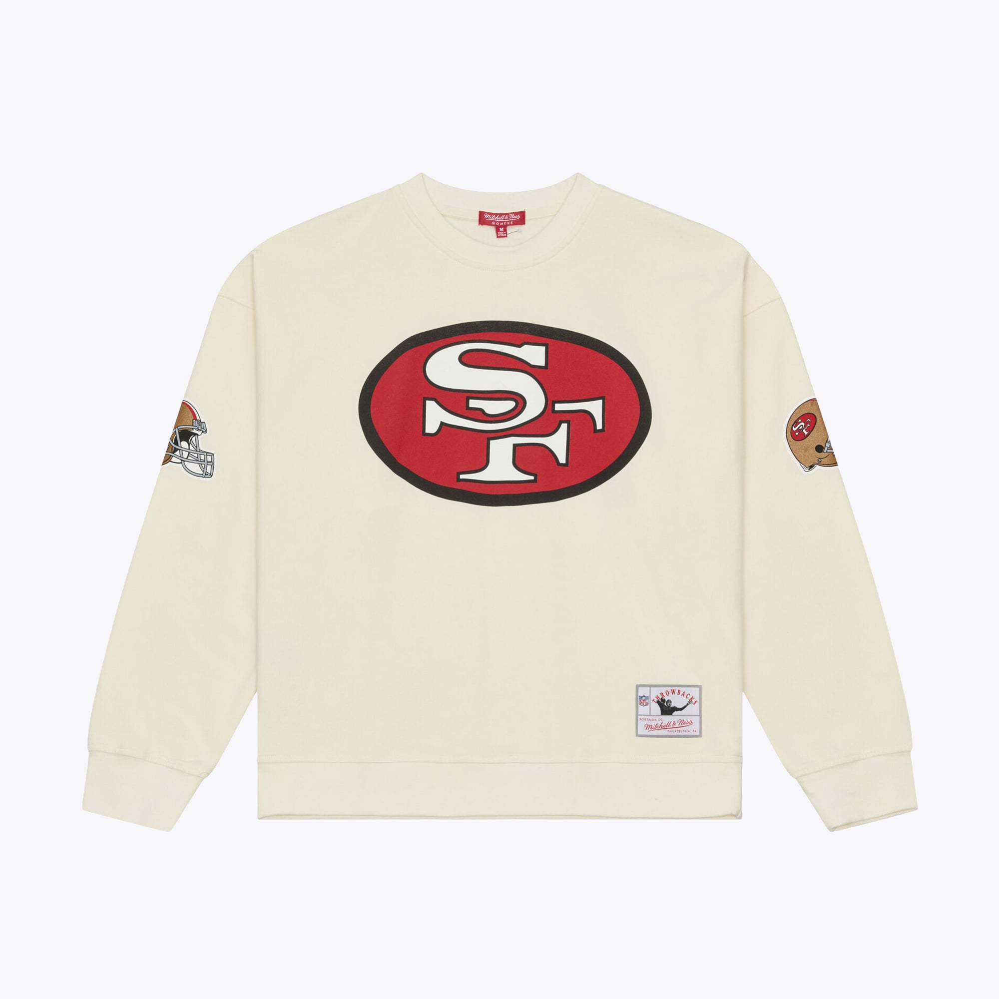 Sweat-shirt Mitchell & Ness Joe Montana crème pour femme, avec nom et numéro des 49ers de San Francisco