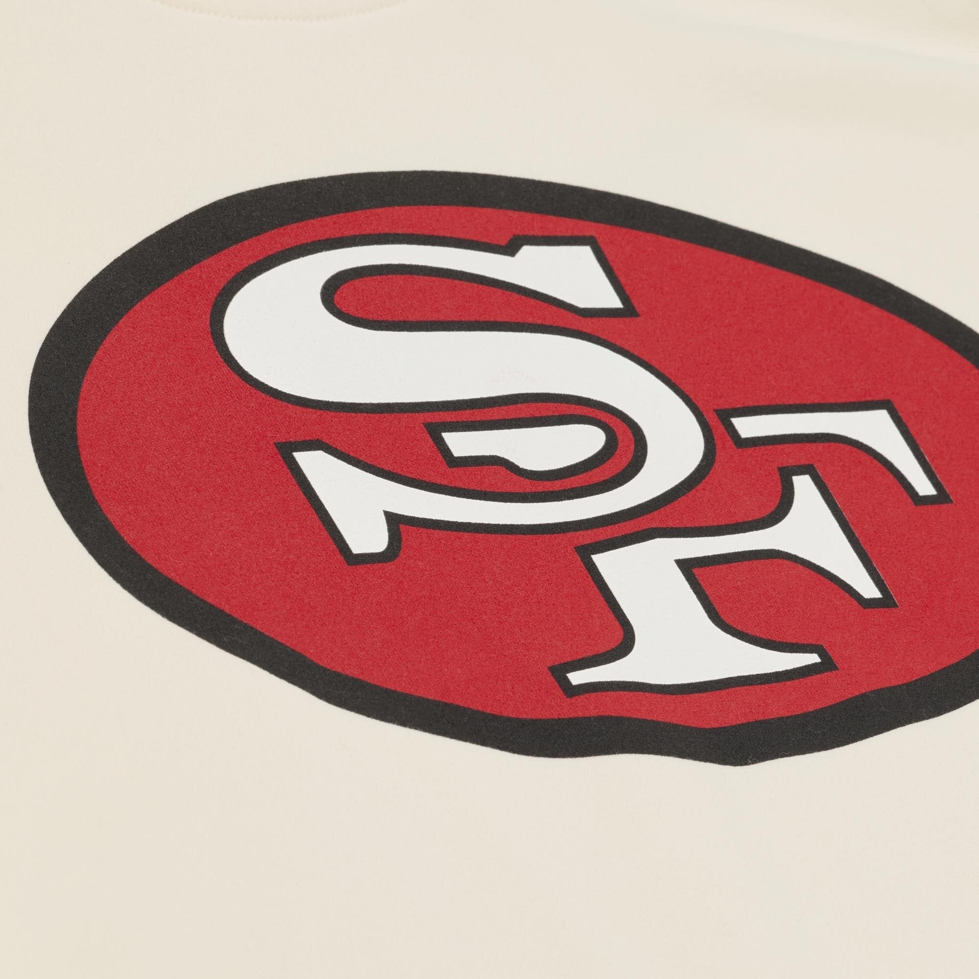 Sweat-shirt Mitchell & Ness Joe Montana crème pour femme, avec nom et numéro des 49ers de San Francisco