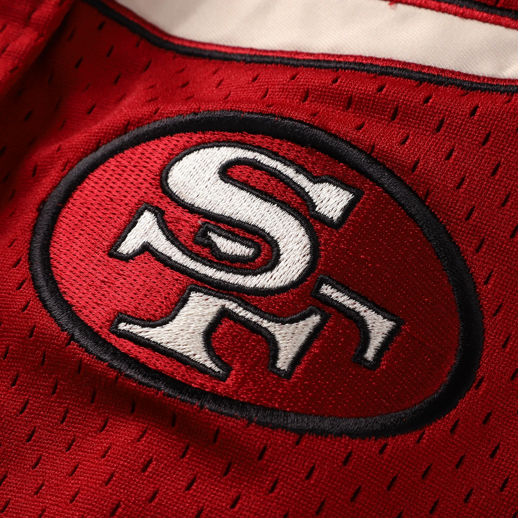Maillot de baseball rétro Roots grande taille Mitchell & Ness Scarlet San Francisco 49ers pour femmes