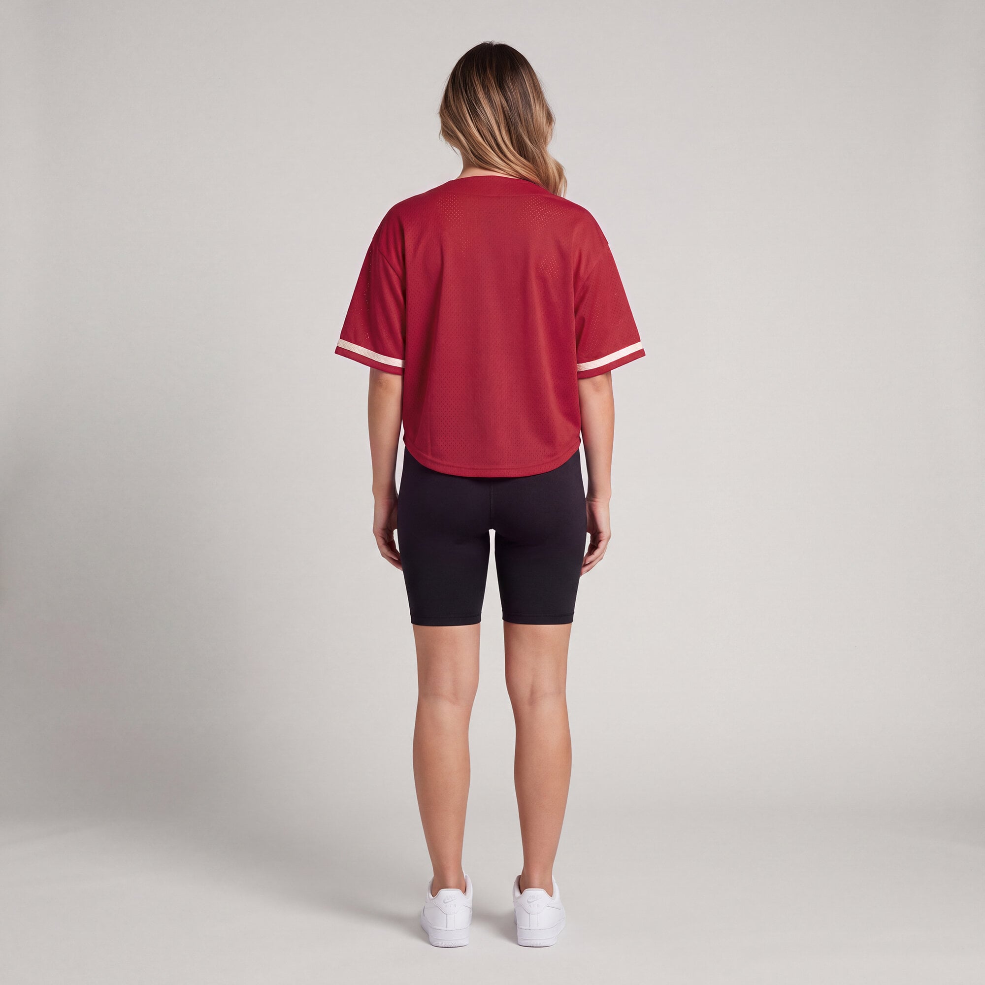 Women's Mitchell & Ness Scarlet San Francisco 49ers Retro Roots Baseball Jersey