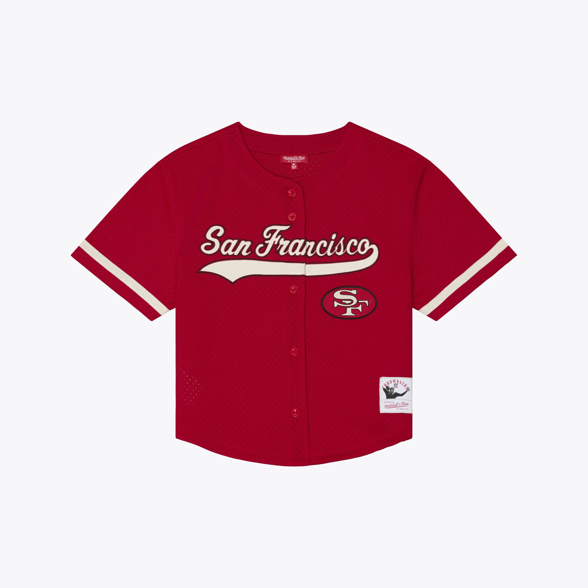 Women's Mitchell & Ness Scarlet San Francisco 49ers Retro Roots Baseball Jersey