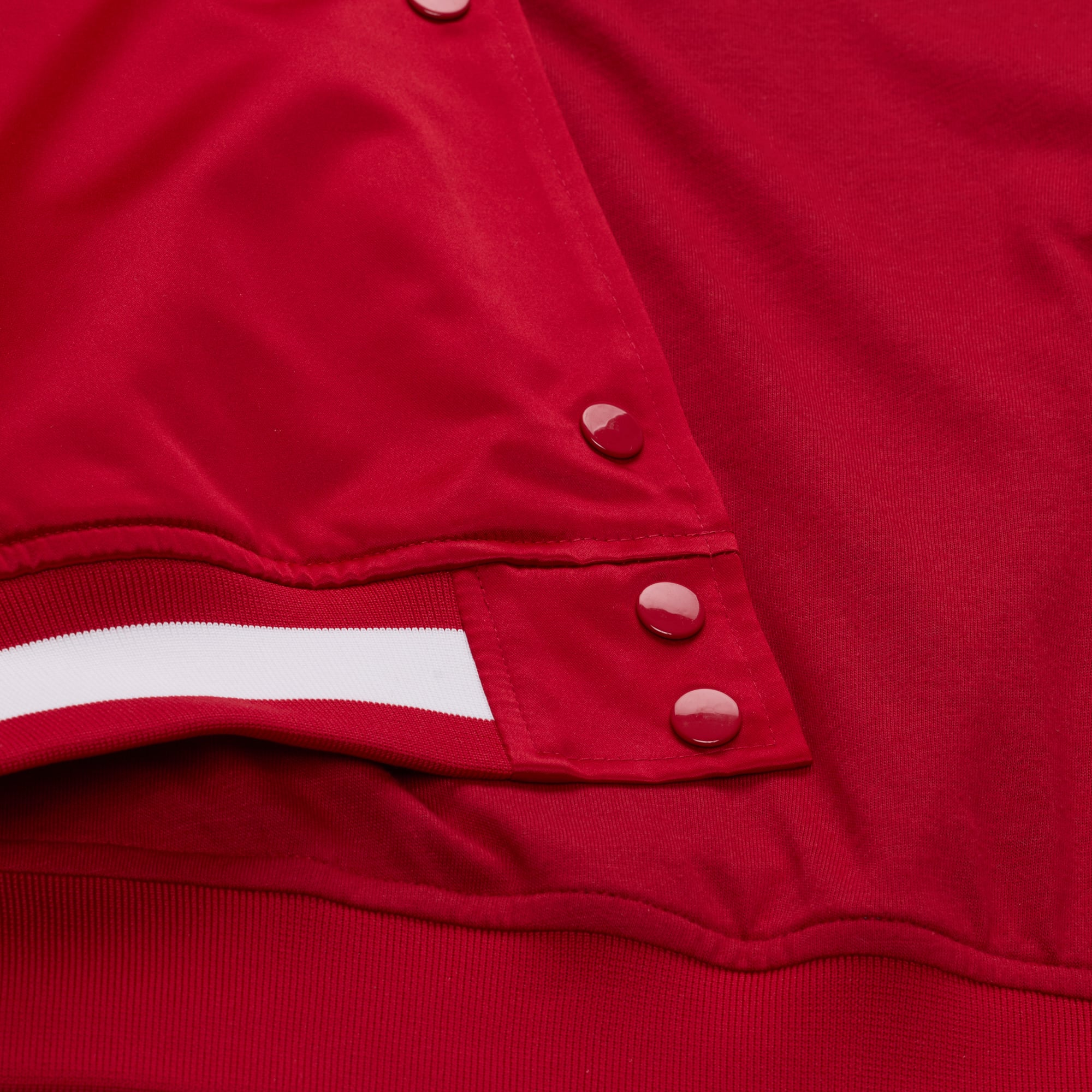 Women's Mitchell & Ness Scarlet/Gold San Francisco 49ers 80th Anniversary Satin Full-Snap Jacket