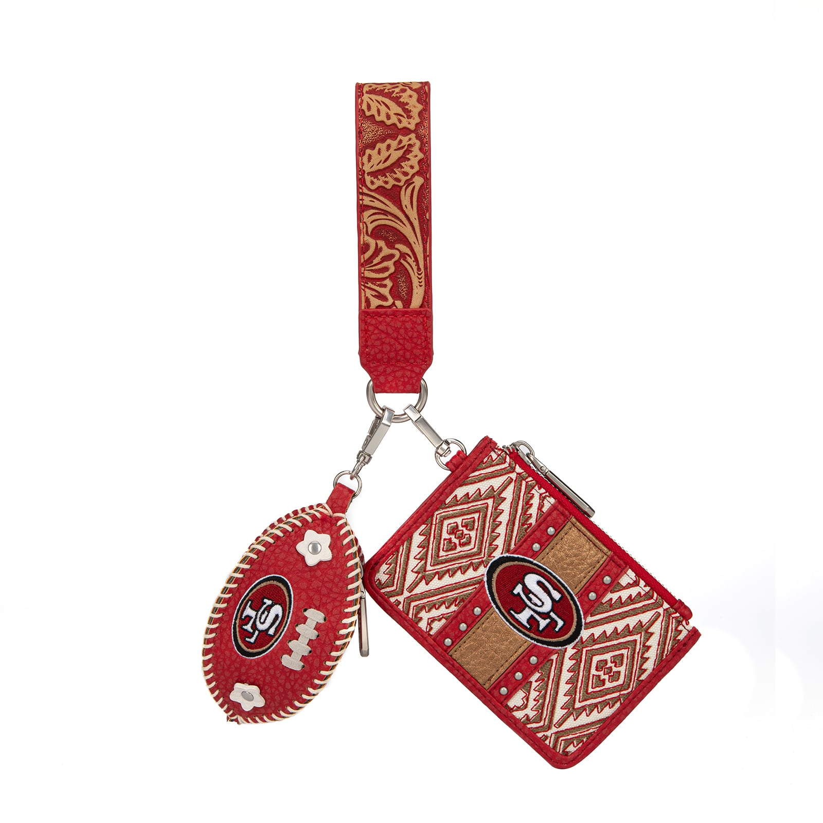 Portefeuille et bracelet porte-clés football Montana West San Francisco 49ers pour femme