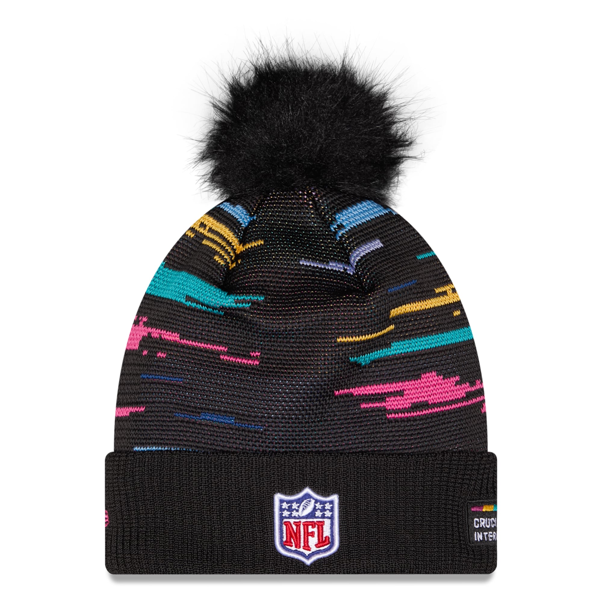Women's New Era Black San Francisco 49ers 2026 NFL Crucial Catch Cuffed Knit Hat with Pom