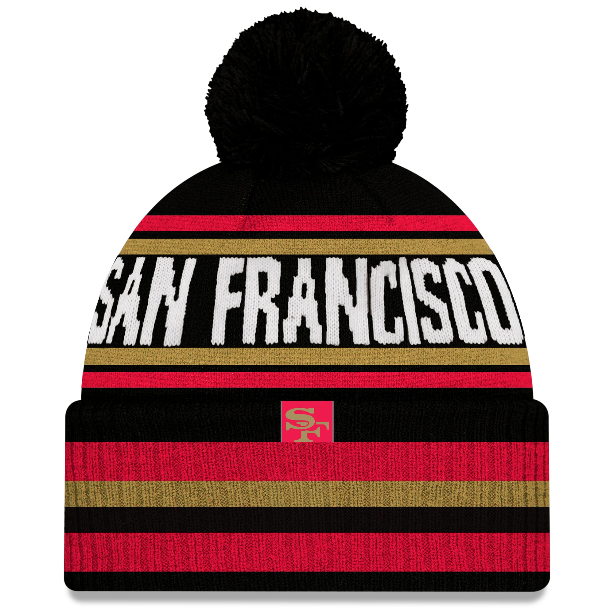 Women's New Era Black San Francisco 49ers Rivalries Collection Fan Pack Classic Cuffed Knit Hat with Pom