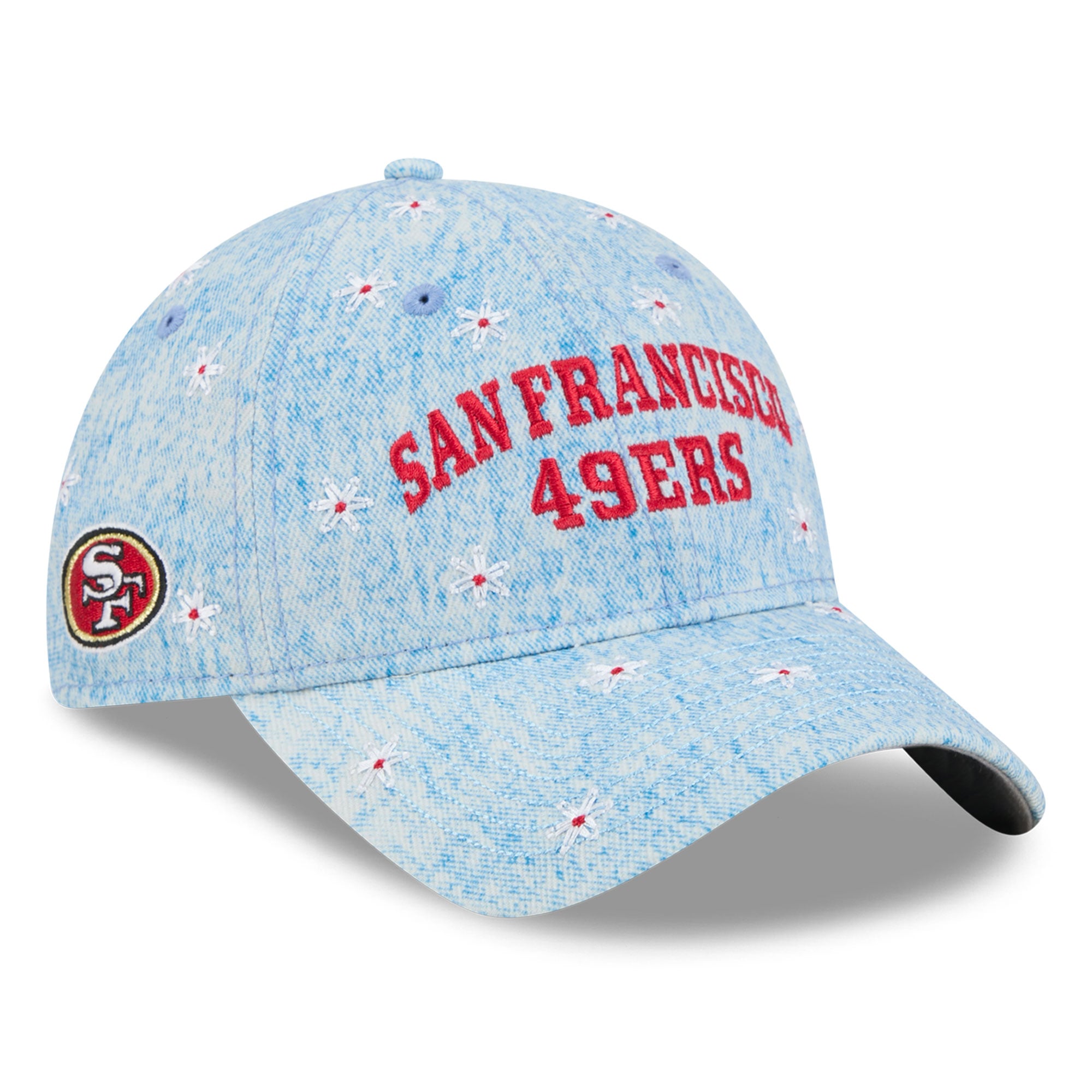 Casquette ajustable New Era bleue San Francisco 49ers Daisy 9TWENTY pour femme