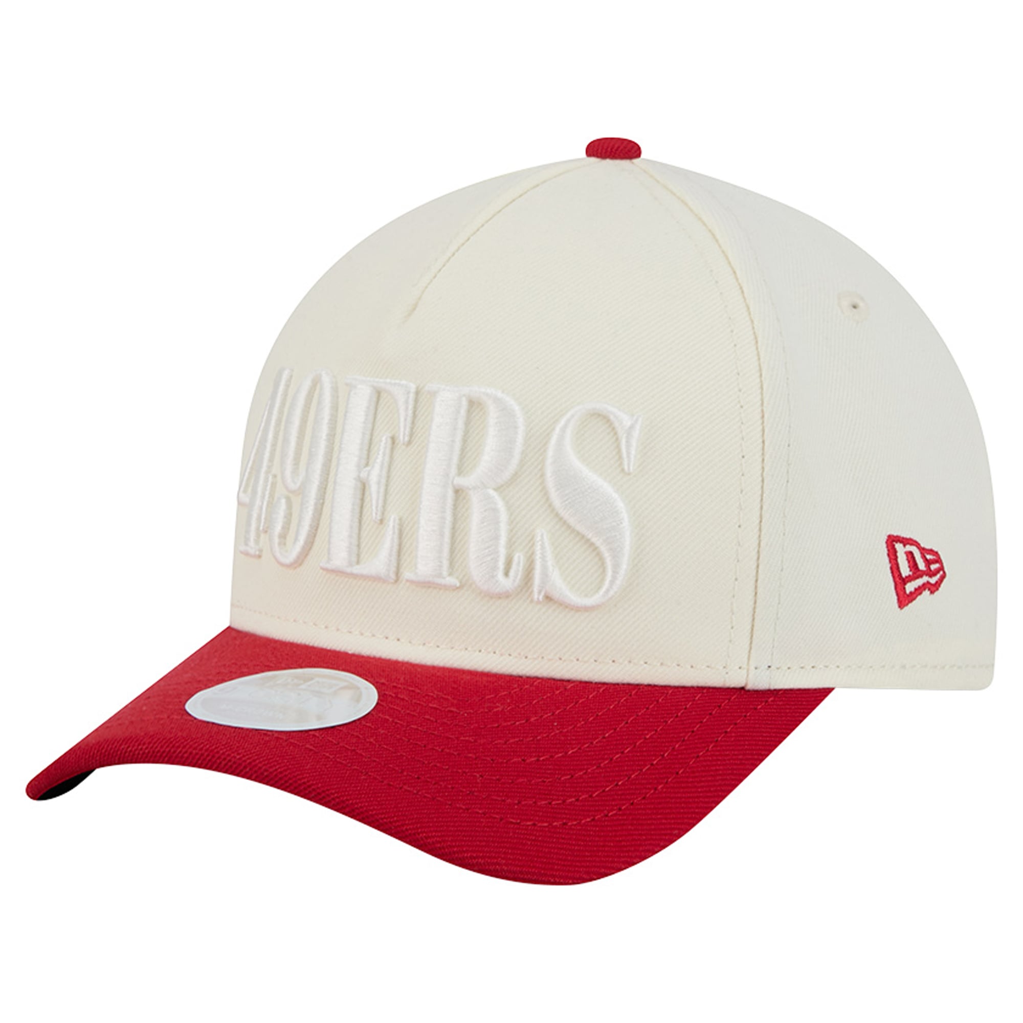 Women's New Era Cream/Scarlet San Francisco 49ers Tonal A-Frame 9FORTY Adjustable Hat
