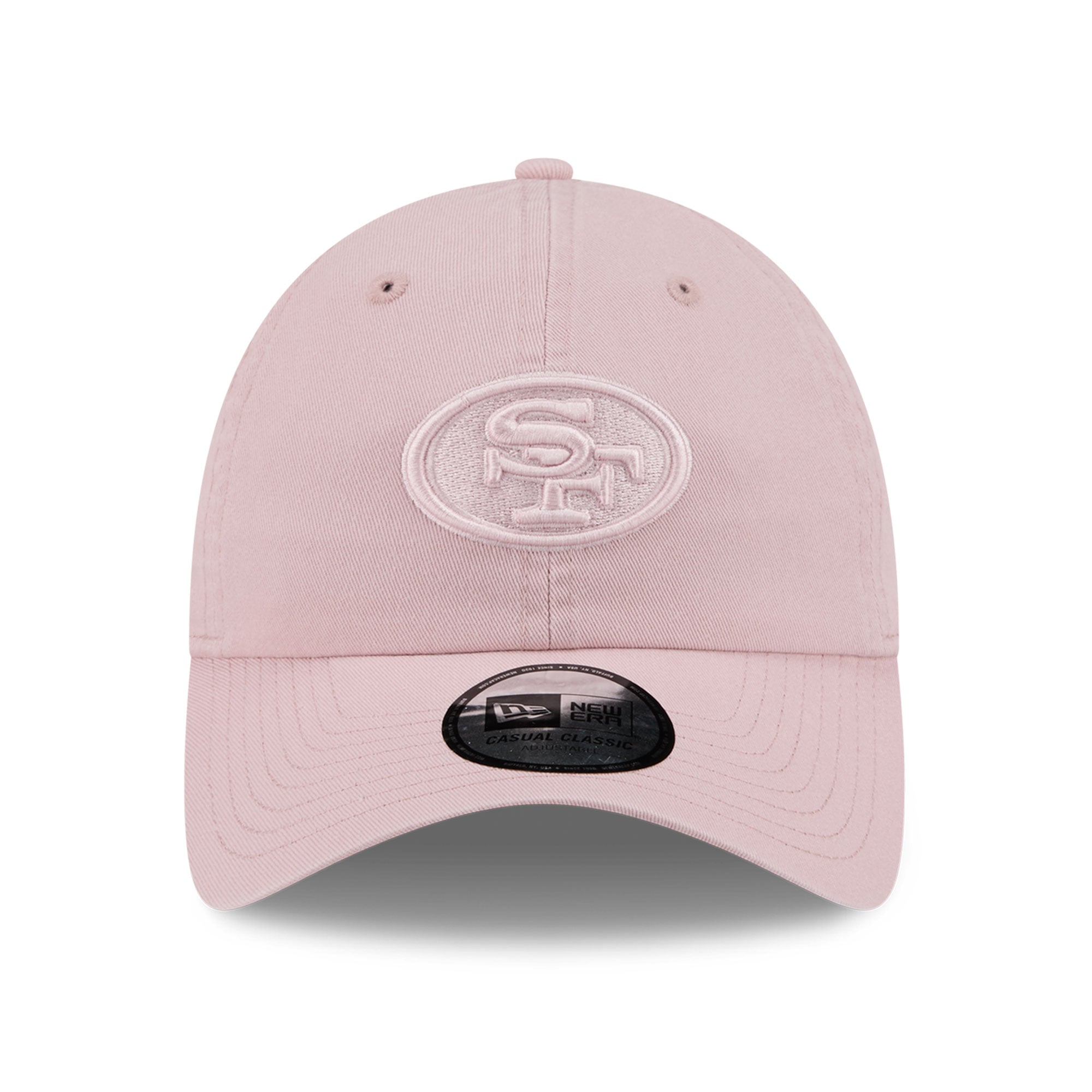 Casquette New Era rose clair pour femme, modèle classique décontracté et ajustable des 49ers de San Francisco