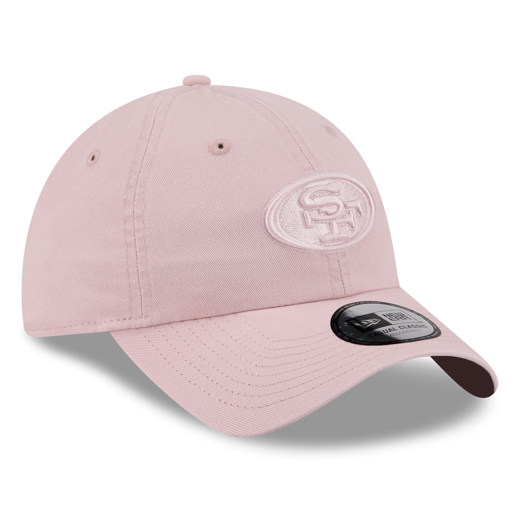 Casquette New Era rose clair pour femme, modèle classique décontracté et ajustable des 49ers de San Francisco