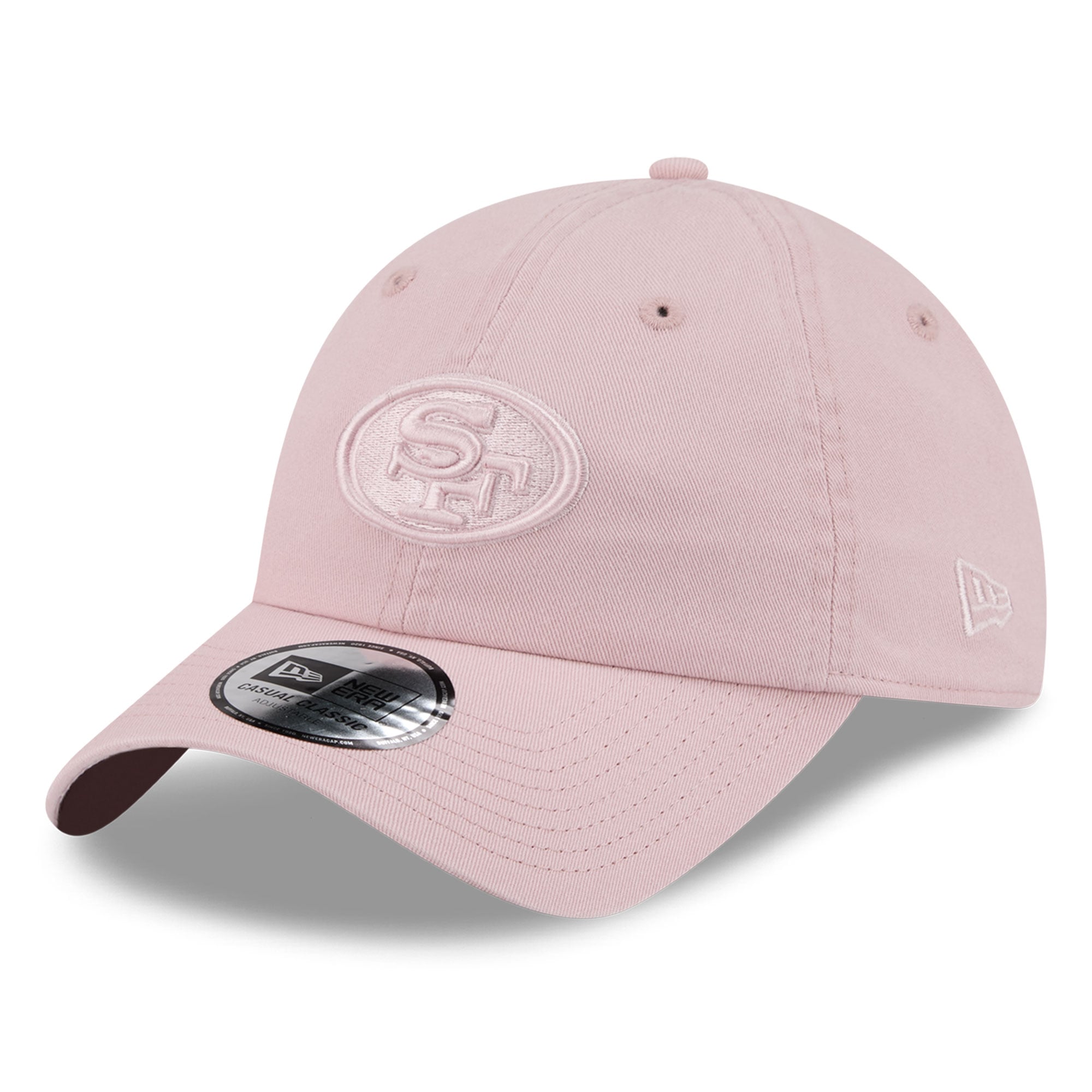 Casquette New Era rose clair pour femme, modèle classique décontracté et ajustable des 49ers de San Francisco
