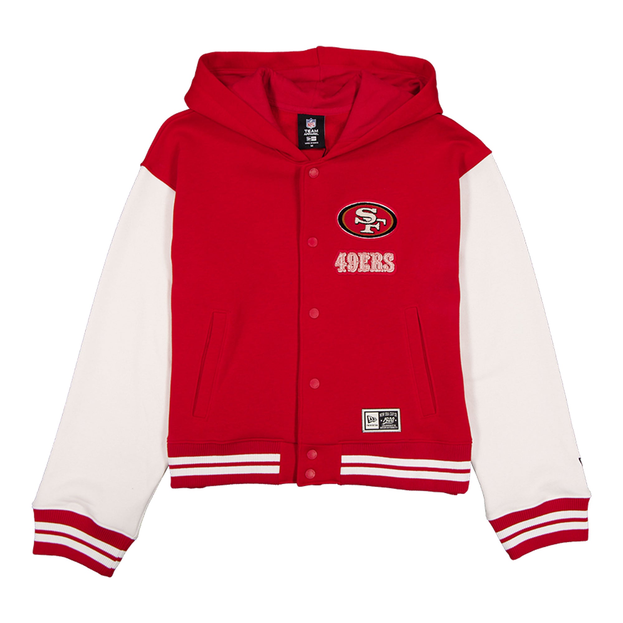 Veste à capuche New Era San Francisco 49ers Scarlet Throwback pour femme