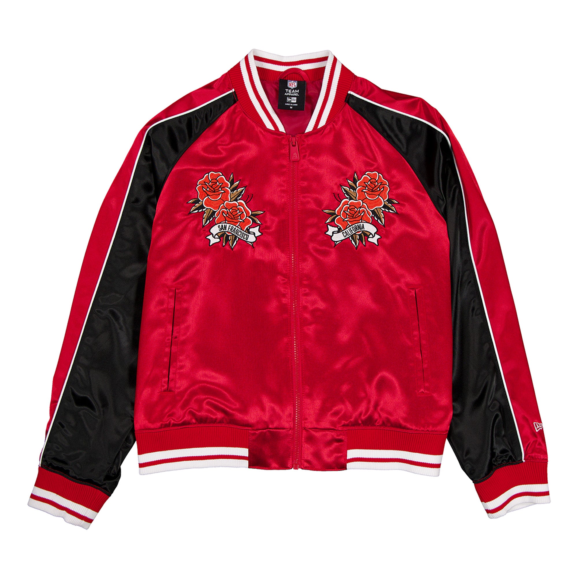 Veste en satin New Era Scarlet San Francisco 49ers Lifestyle pour femme