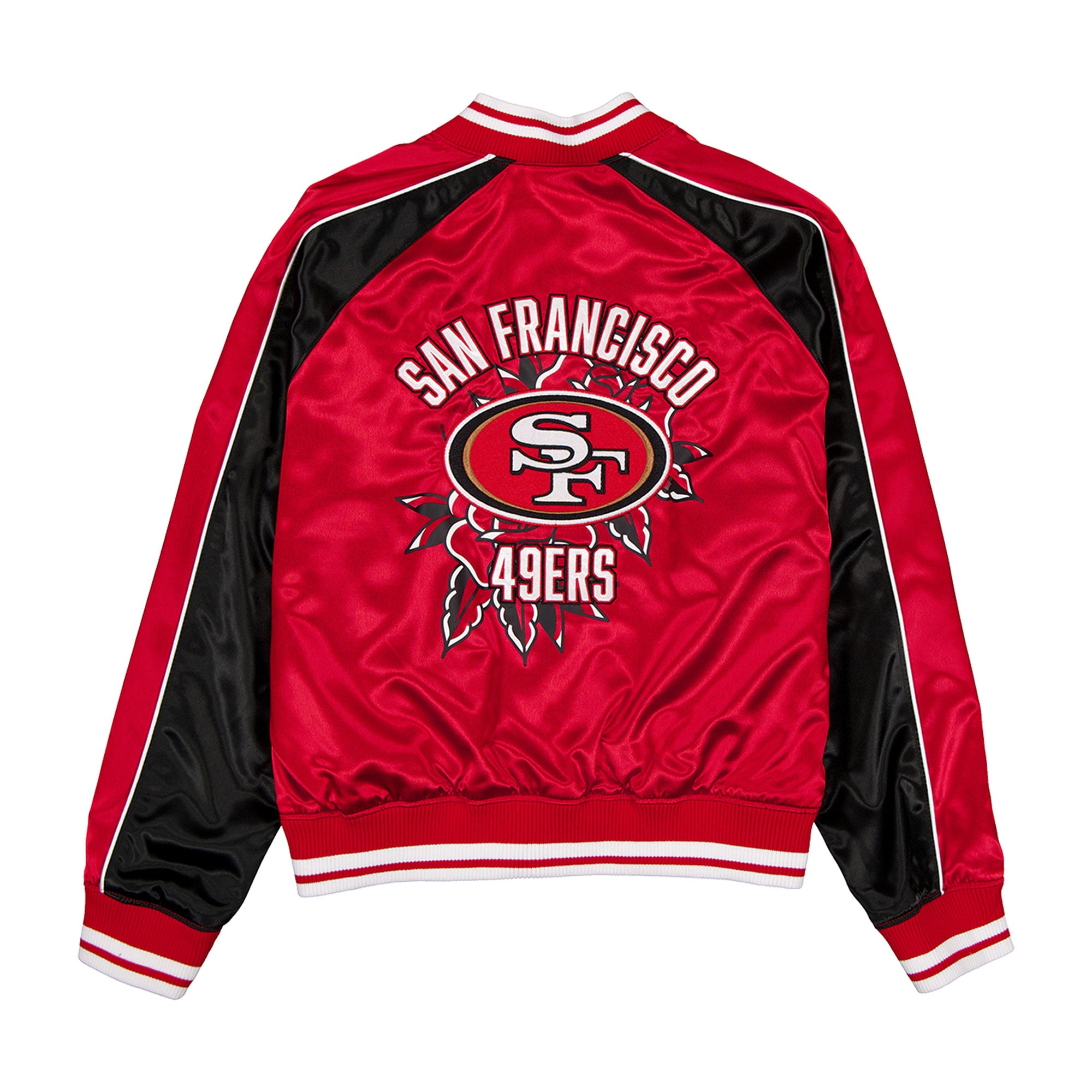Veste en satin New Era Scarlet San Francisco 49ers Lifestyle pour femme
