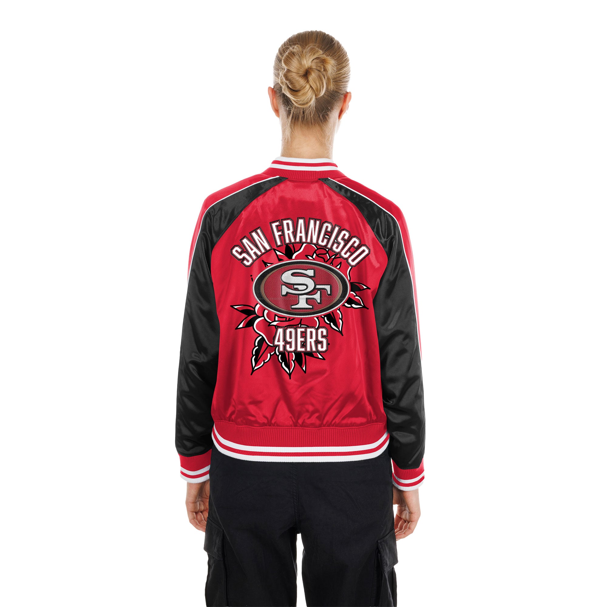 Veste en satin New Era Scarlet San Francisco 49ers Lifestyle pour femme