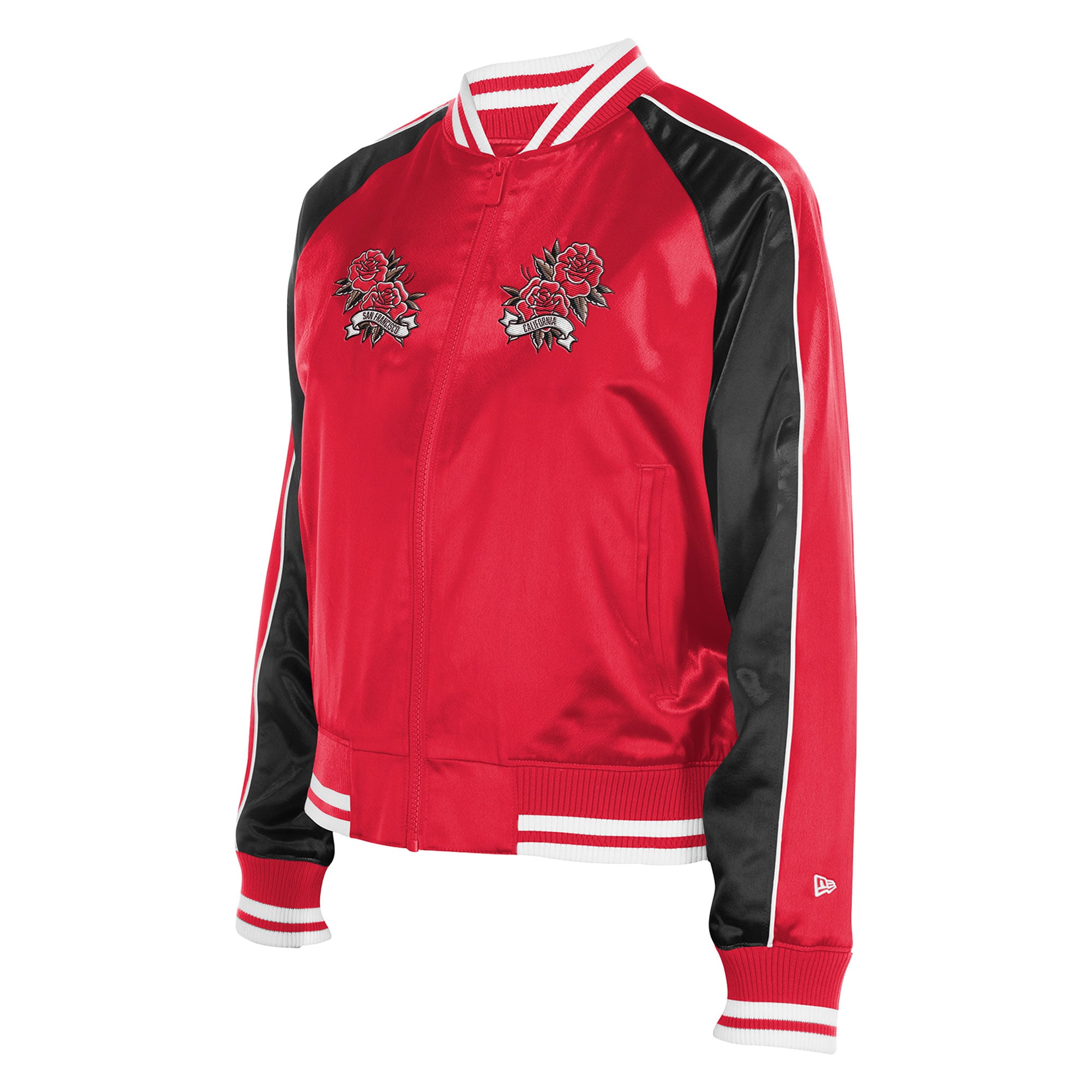 Veste en satin New Era Scarlet San Francisco 49ers Lifestyle pour femme