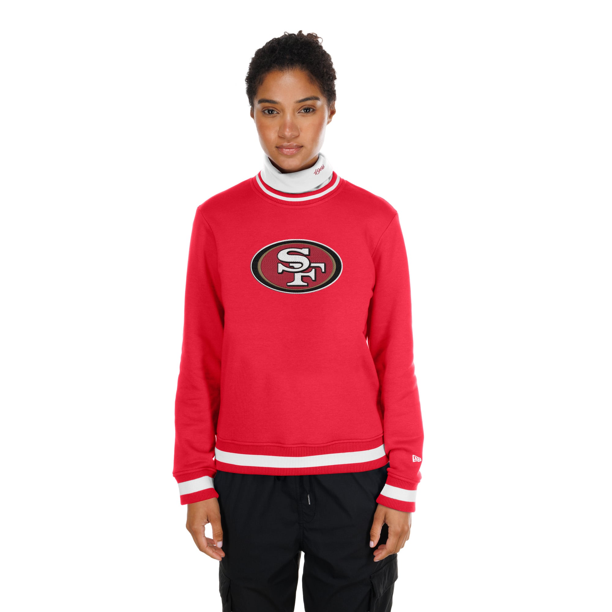 Pull à col roulé New Era écarlate San Francisco 49ers Sport Classics pour femme