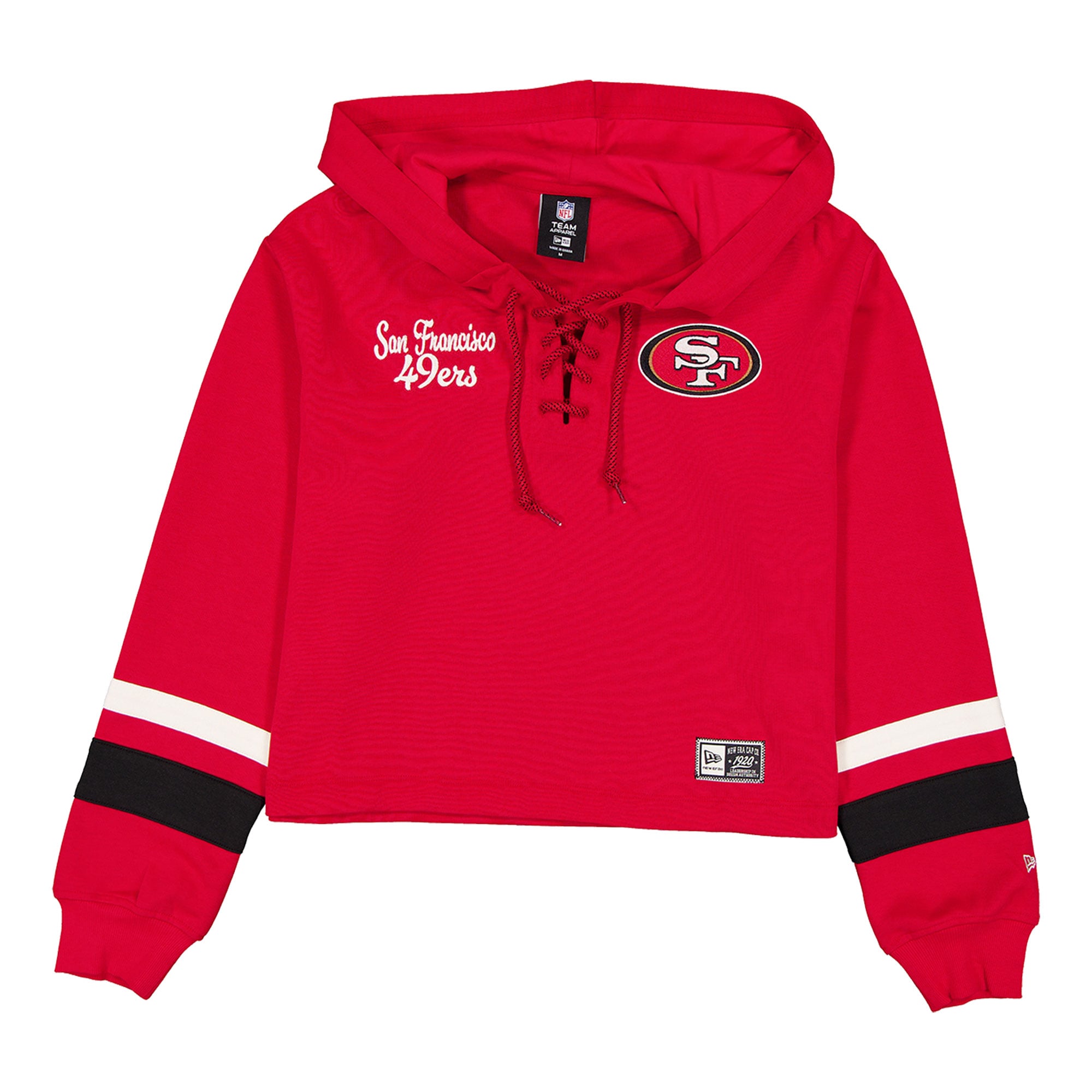 Sweat à capuche rétro lacets New Era Scarlet San Francisco 49ers pour femme