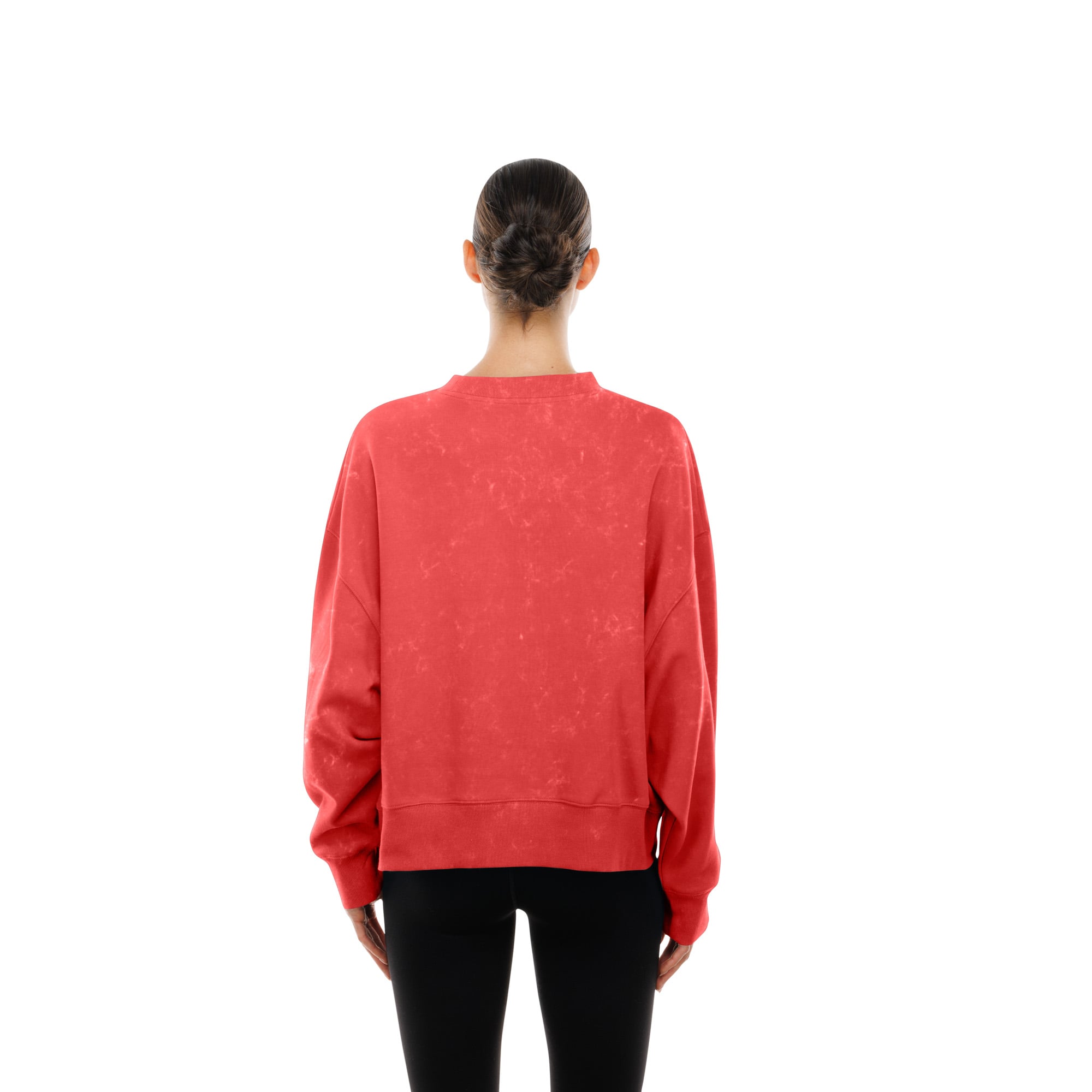 Sweat-shirt à col rond en molleton délavé minéral écarlate New Era pour femme, style rétro des 49ers de San Francisco