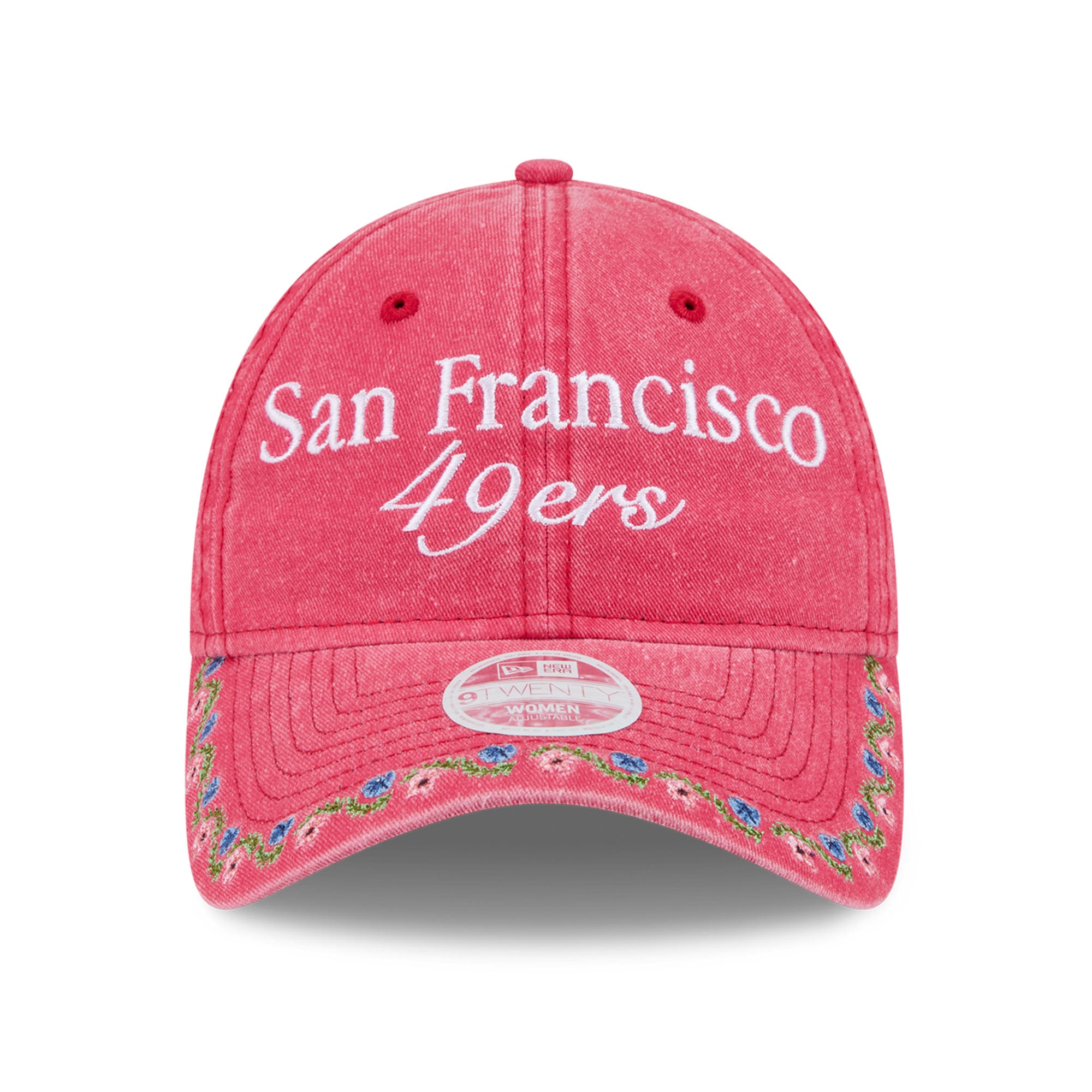 Women's New Era Scarlet San Francisco 49ers Washed Floral 9TWENTY Adjustable Hat