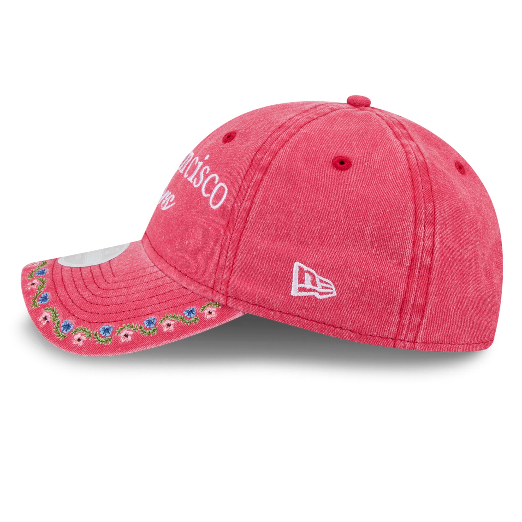 Women's New Era Scarlet San Francisco 49ers Washed Floral 9TWENTY Adjustable Hat