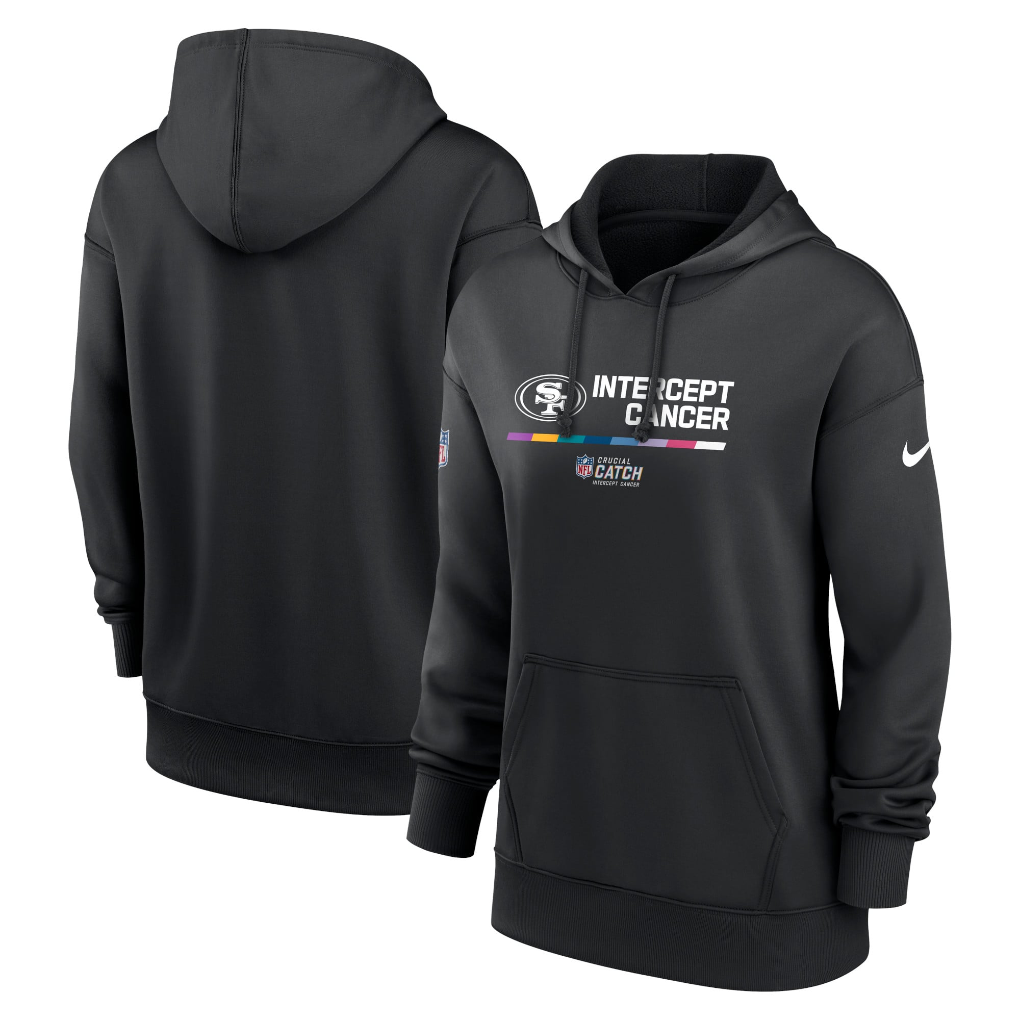 Women's Nike Black San Francisco 49ers NFL Crucial Catch Therma Performance Pullover Hoodie