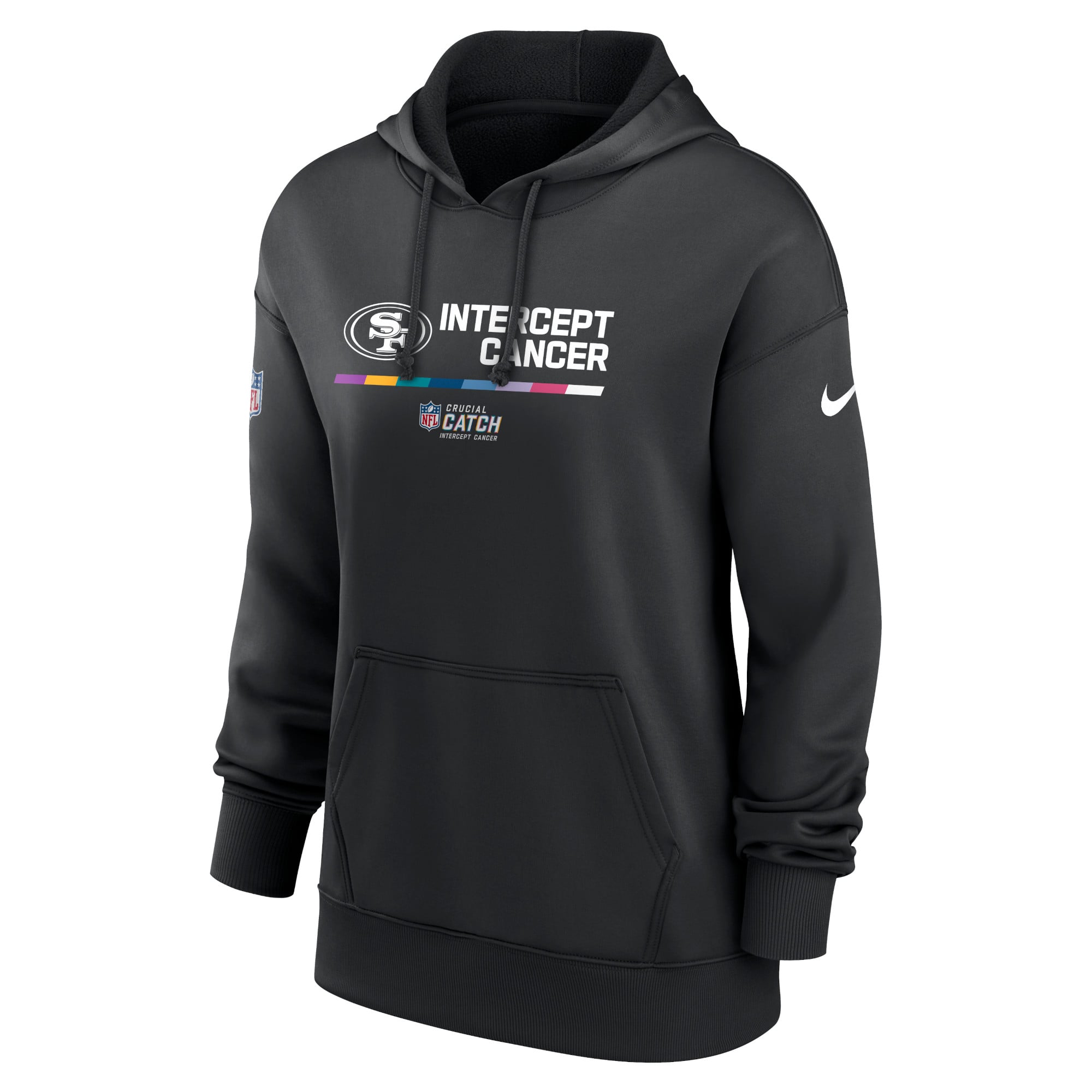 Women's Nike Black San Francisco 49ers NFL Crucial Catch Therma Performance Pullover Hoodie