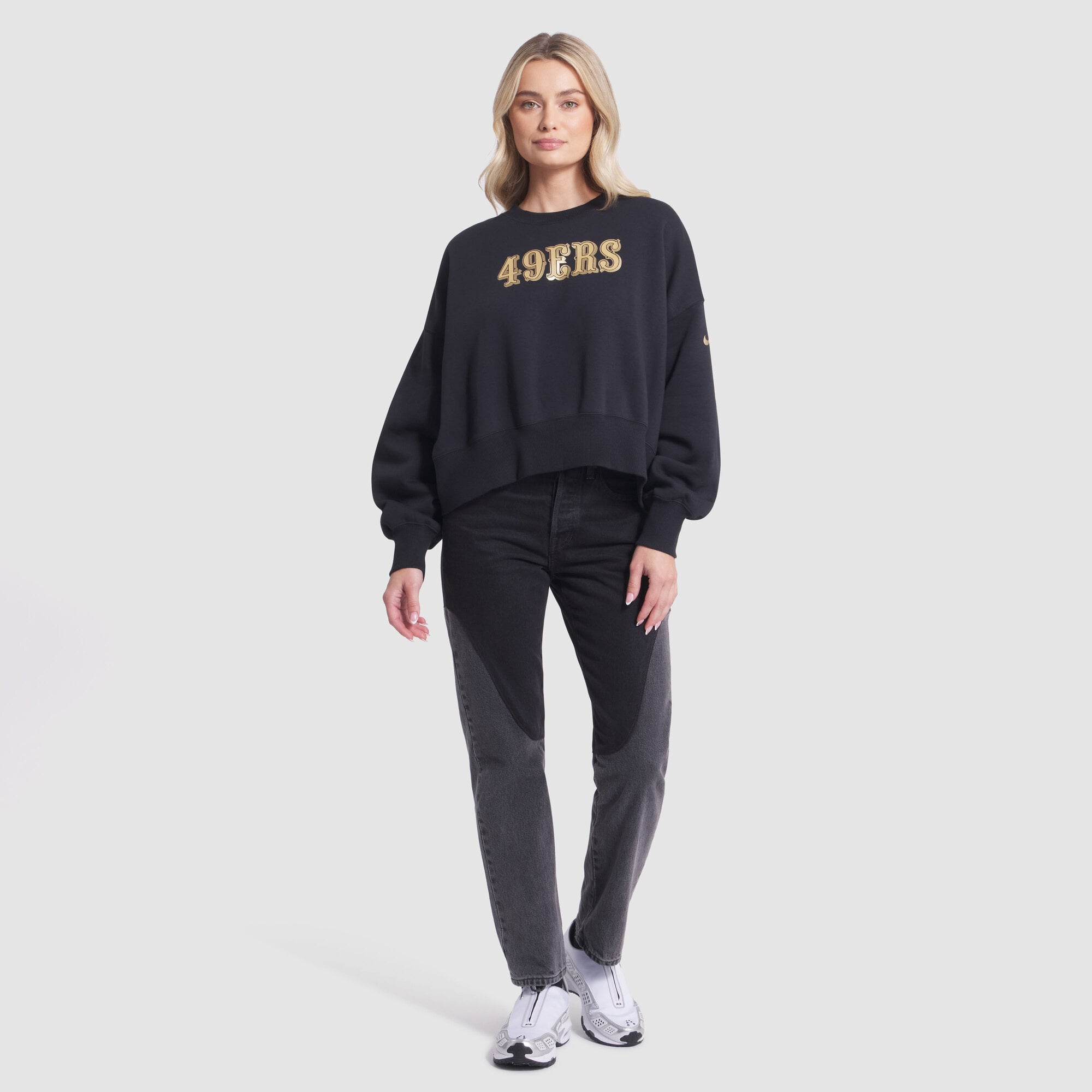 Sweat-shirt oversize en polaire Phoenix de la collection Rivalries des 49ers San Francisco, noir, pour femme, Nike.