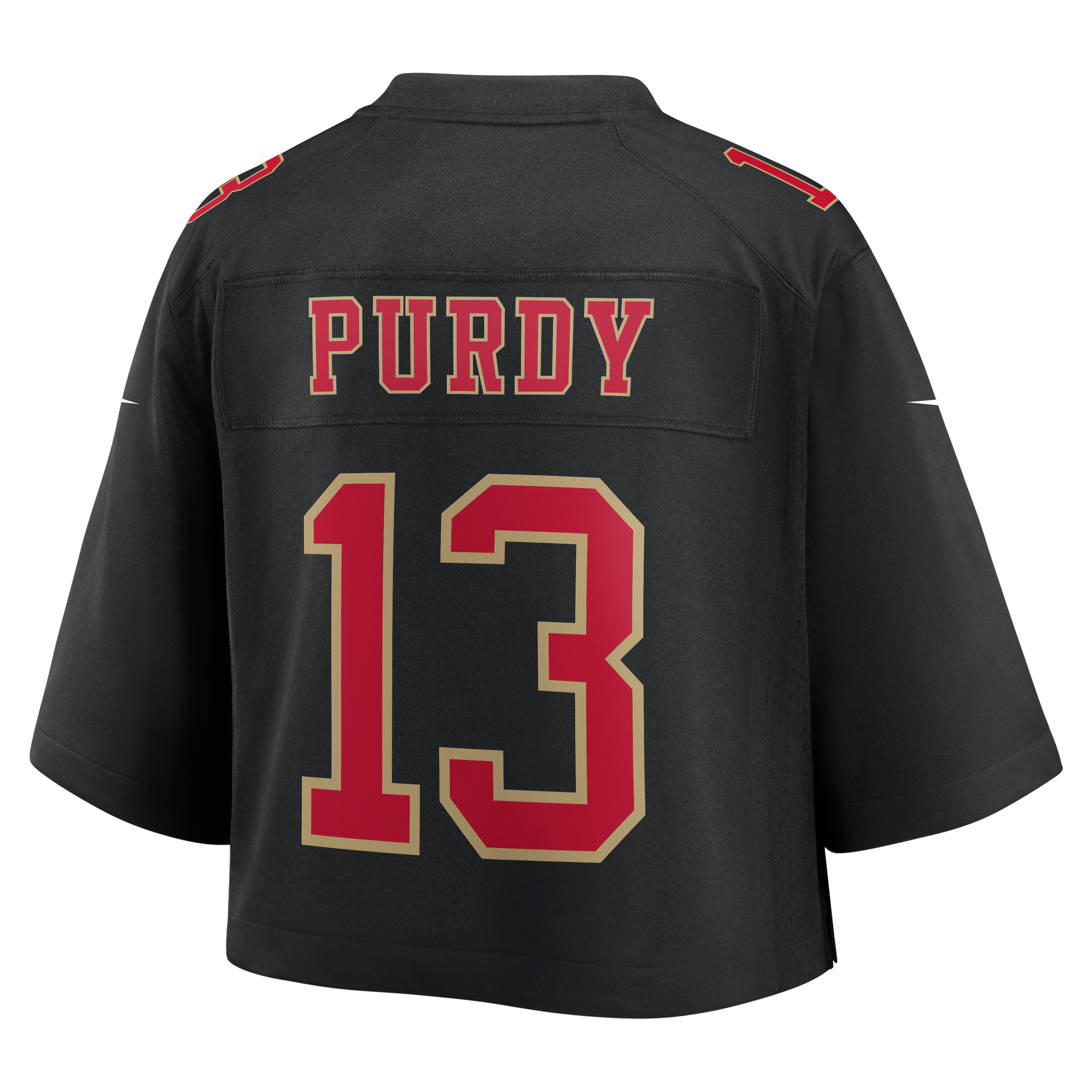 Maillot de match court Nike Brock Purdy noir des 49ers San Francisco pour femme