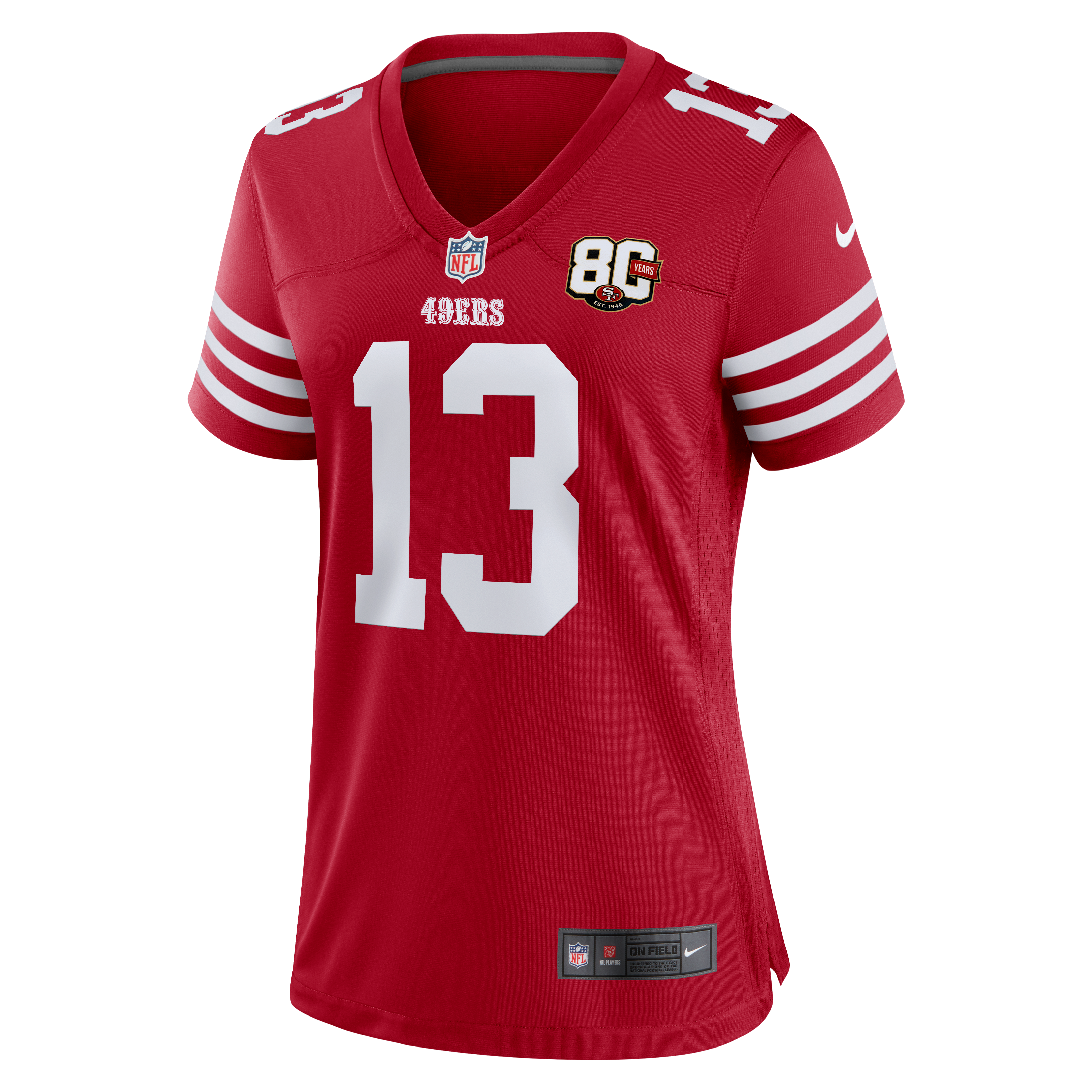 Women's Nike Brock Purdy Scarlet San Francisco 49ers 80th Anniversary Game Jersey