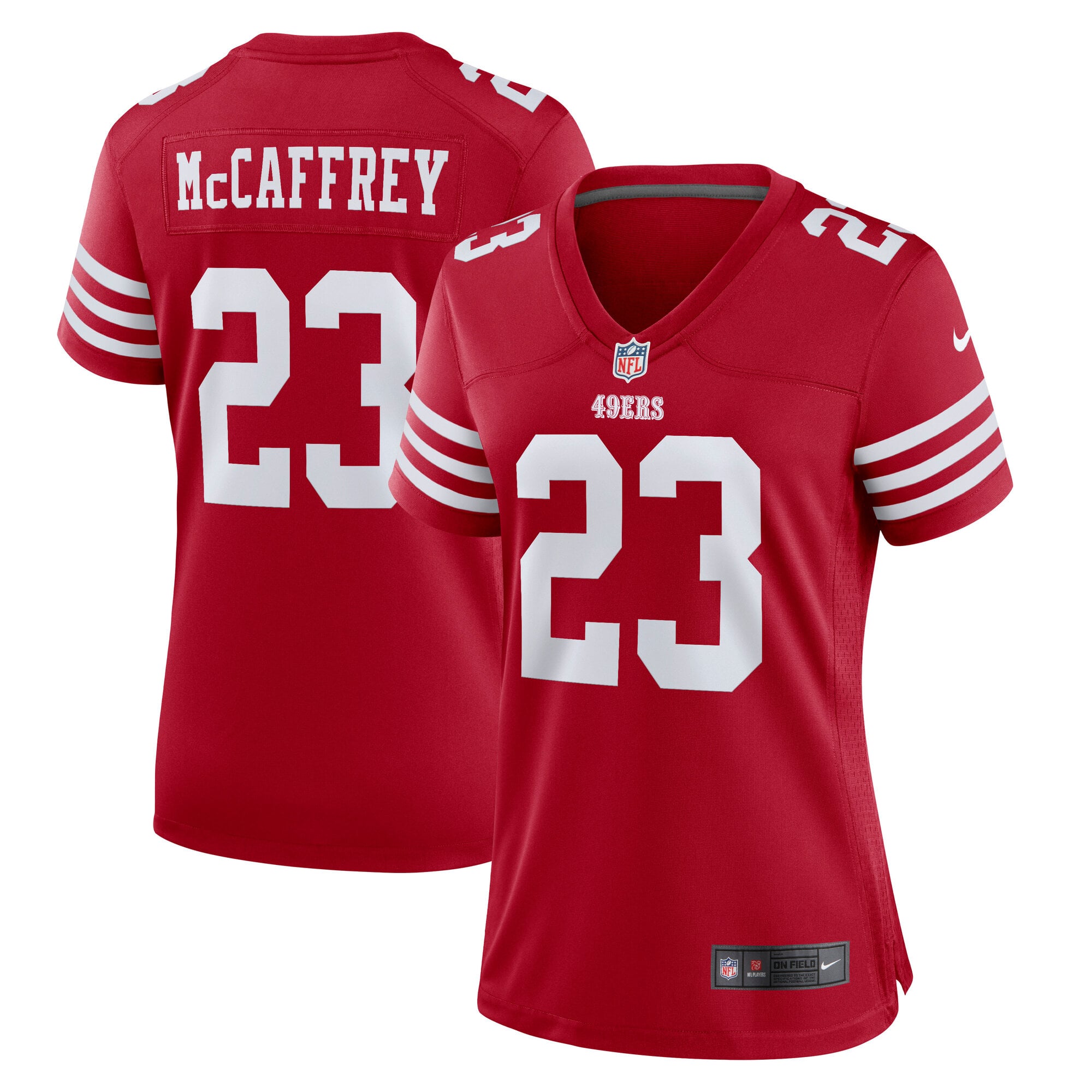 Women's Nike Christian McCaffrey Scarlet San Francisco 49ers Team Game Jersey