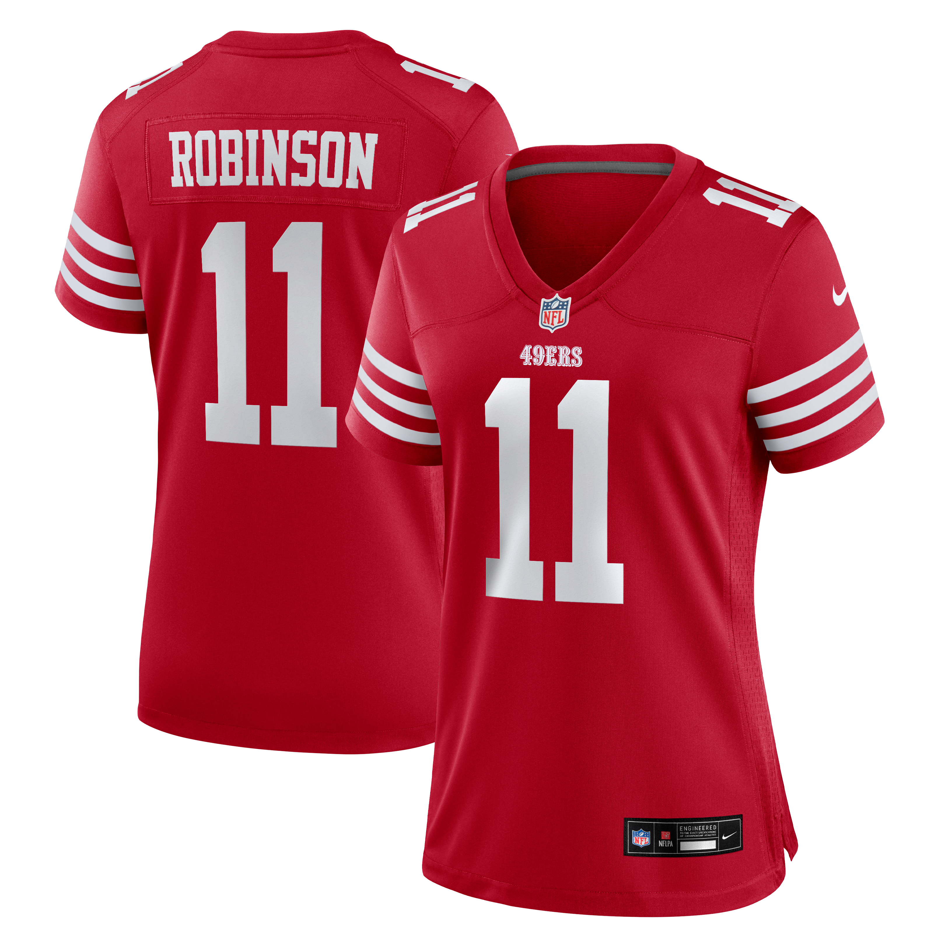 Maillot de match Nike Demarcus Robinson Scarlet des 49ers San Francisco pour femmes